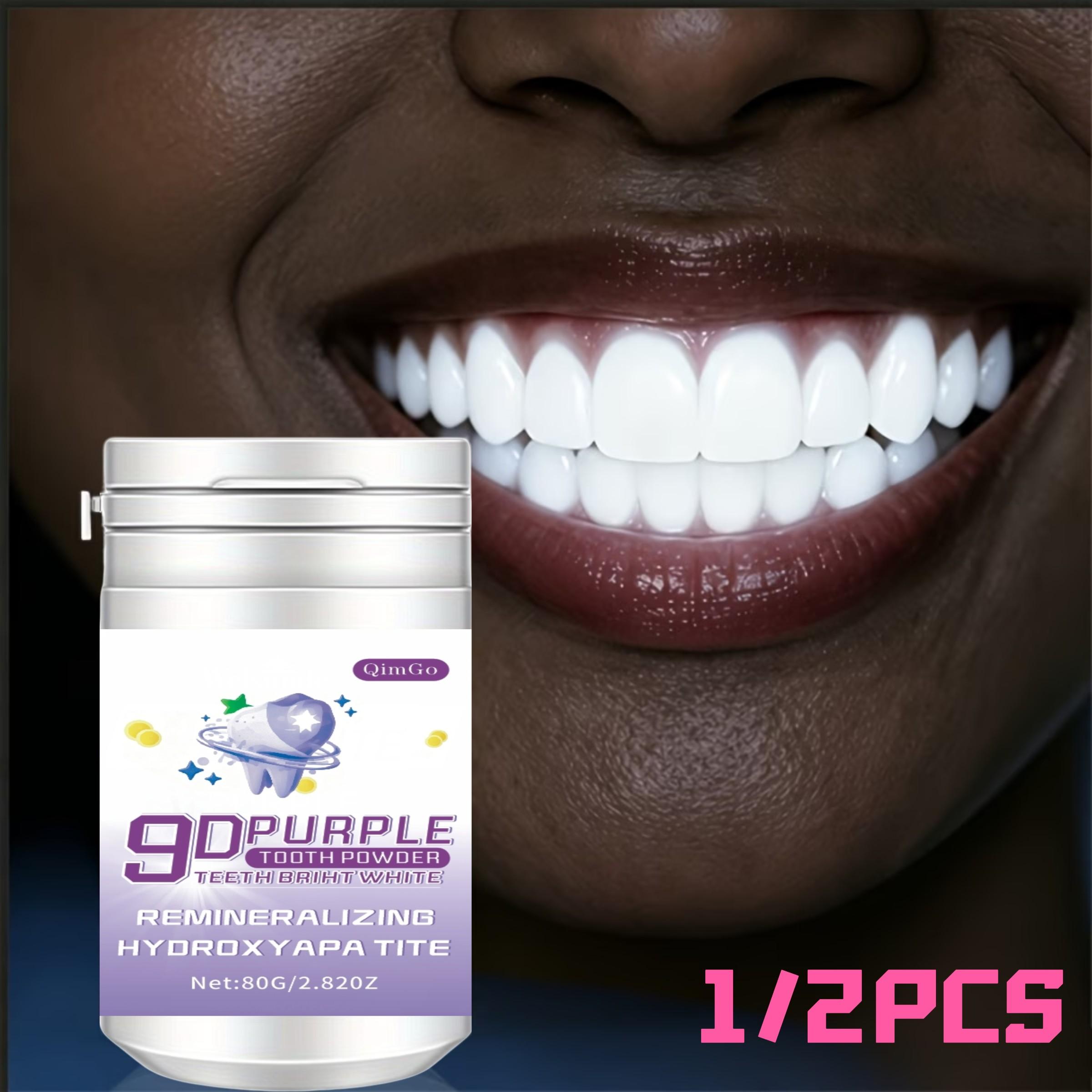 9D White Whitening Mineral-Replenishing Hydroxyapatite Tooth Powder, Deep Cleaning Breath-Freshening Dental Powder, Toothpaste Alternative for Daily & Travel Oral Care