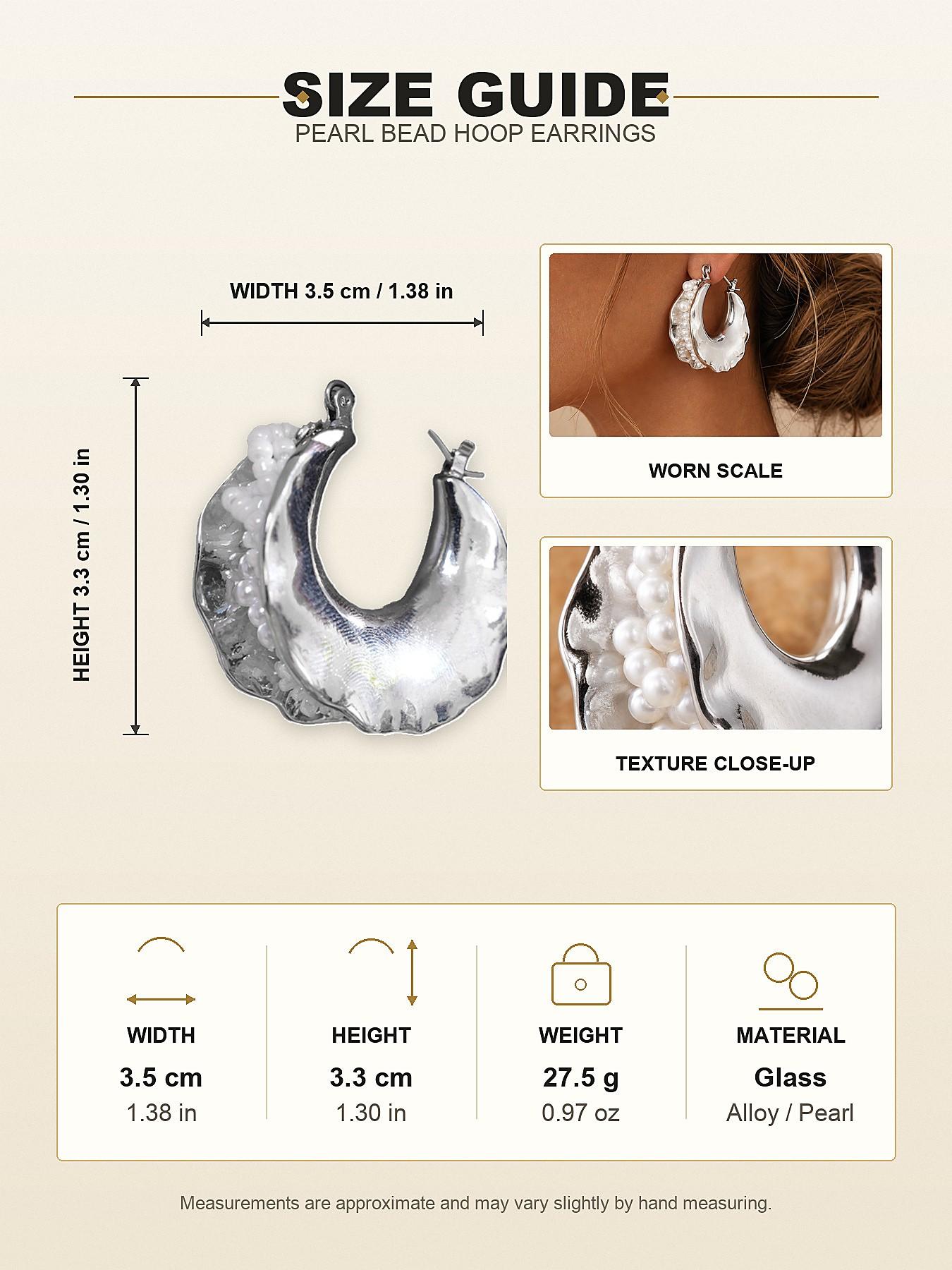 Metallic Pearl Beaded Statement Earrings, Luxury High-End Ear Cuffs, Fashionable Unique Jewelry for Women, Trendy Small Earrings