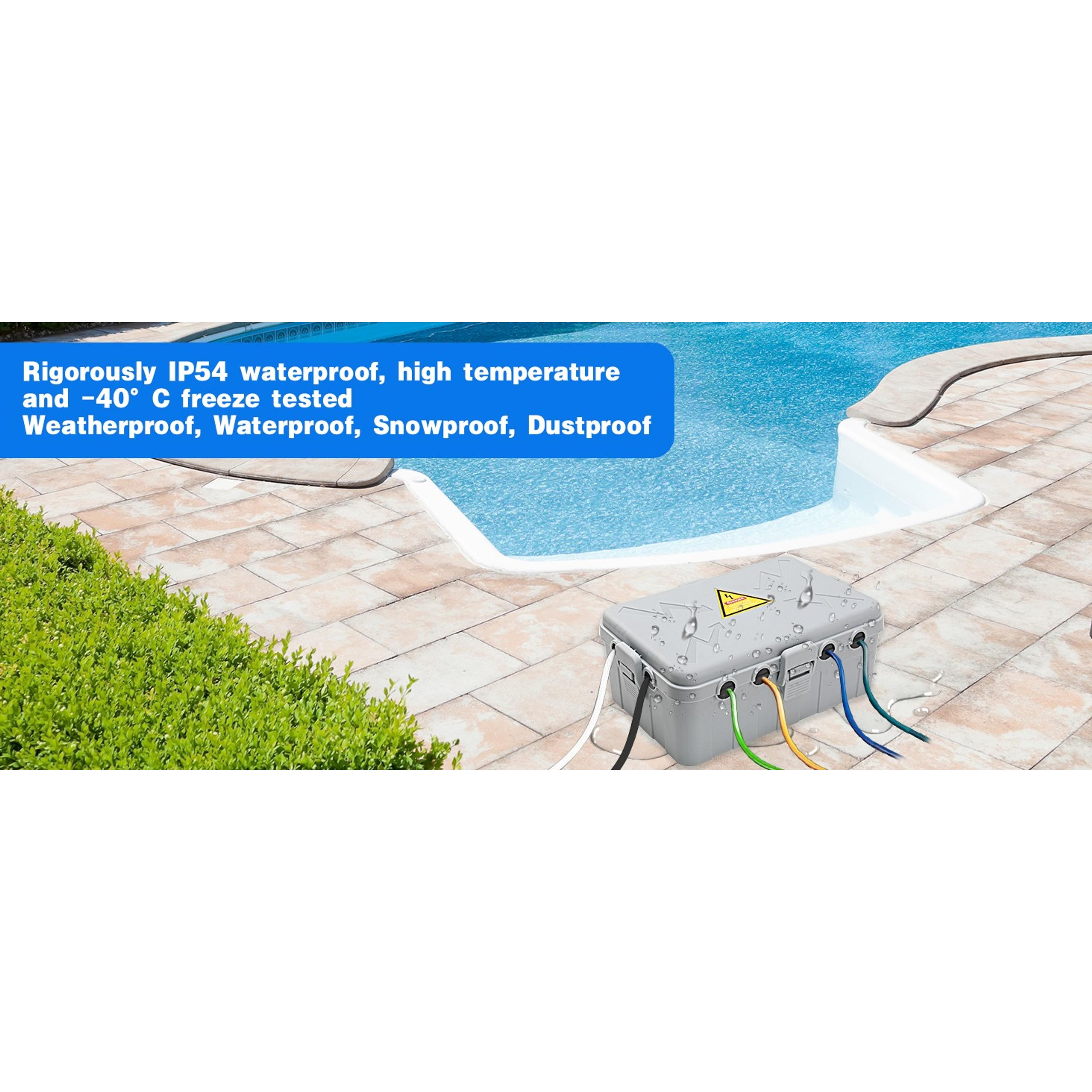 Large Outdoor Electrical Box(12.5x8.5x5inch),IP54 Waterproof Outdoor Outlet Covers,Weatherproof Extension Cord Covers Protect Outlet,Plug,Timer,Power Strip,Holiday Light,Grey