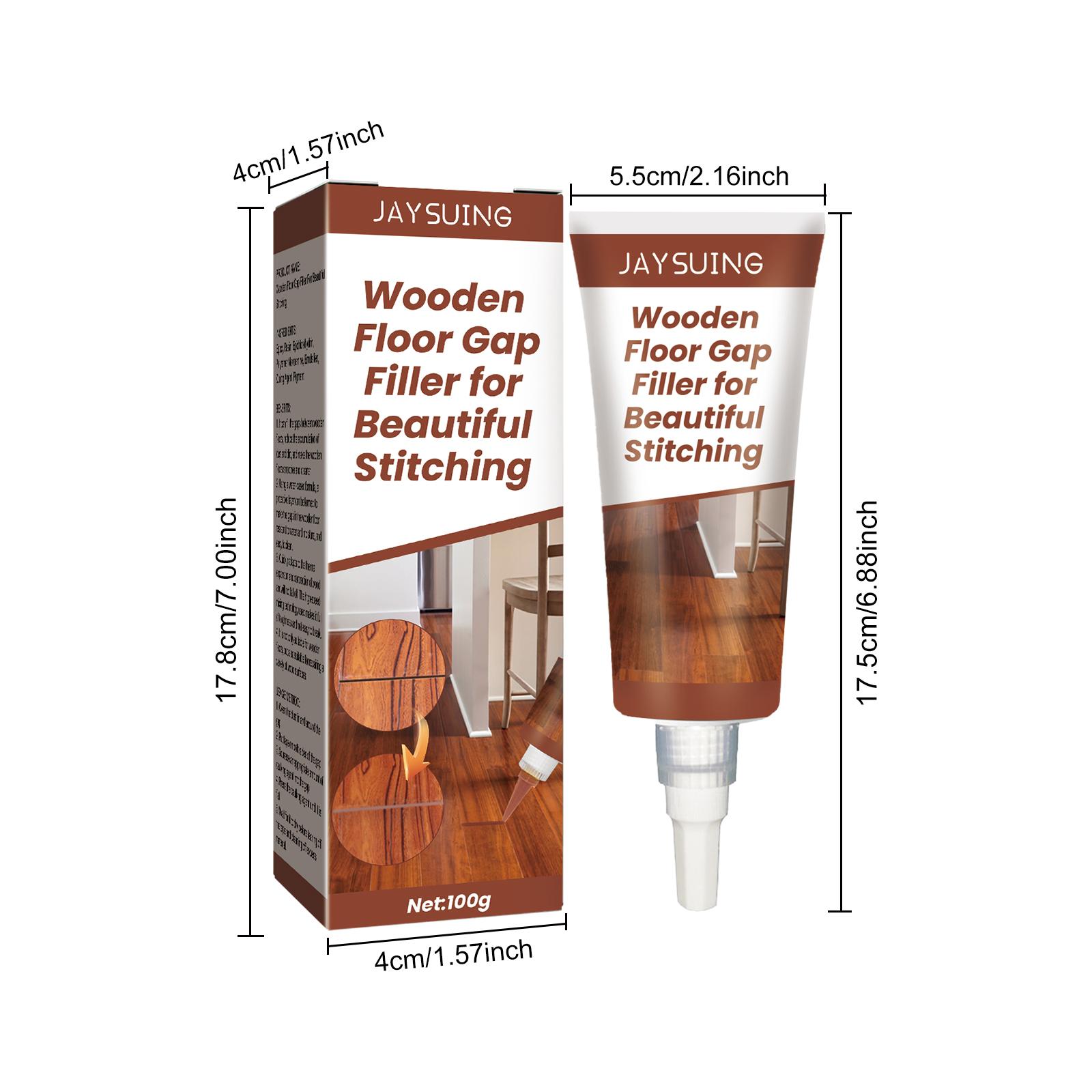JAYSUING Wood Floor Gap Filler 100g, Water-Based Wooden Floor Repair Sealant, Anti-Dust Gap Filling Paste for Wood Floor Gaps