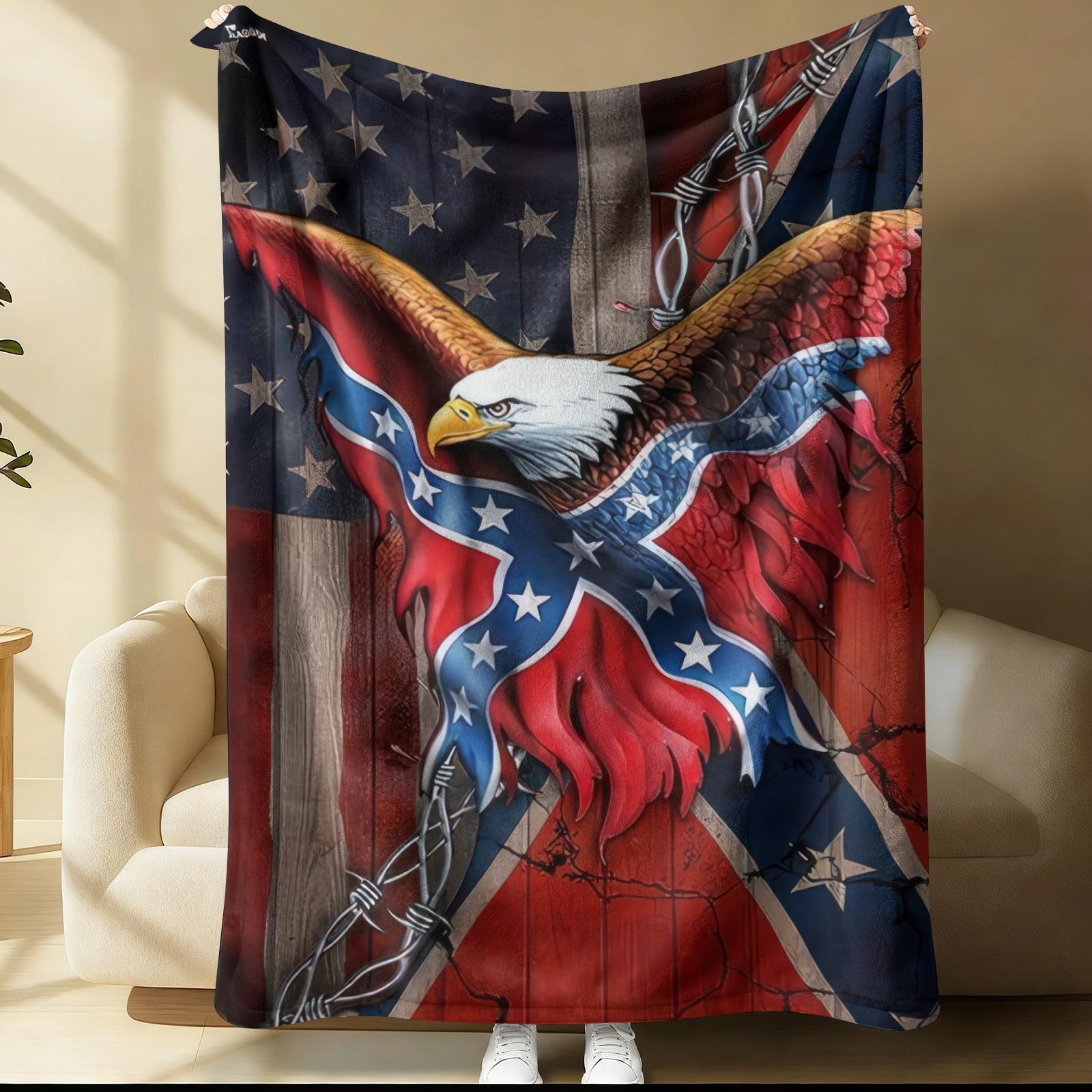 A unique eagle flag pattern design blanket — a soft, comfortable, and lightweight throw perfect for decorating bedrooms and guest rooms, Stylish Blanket
