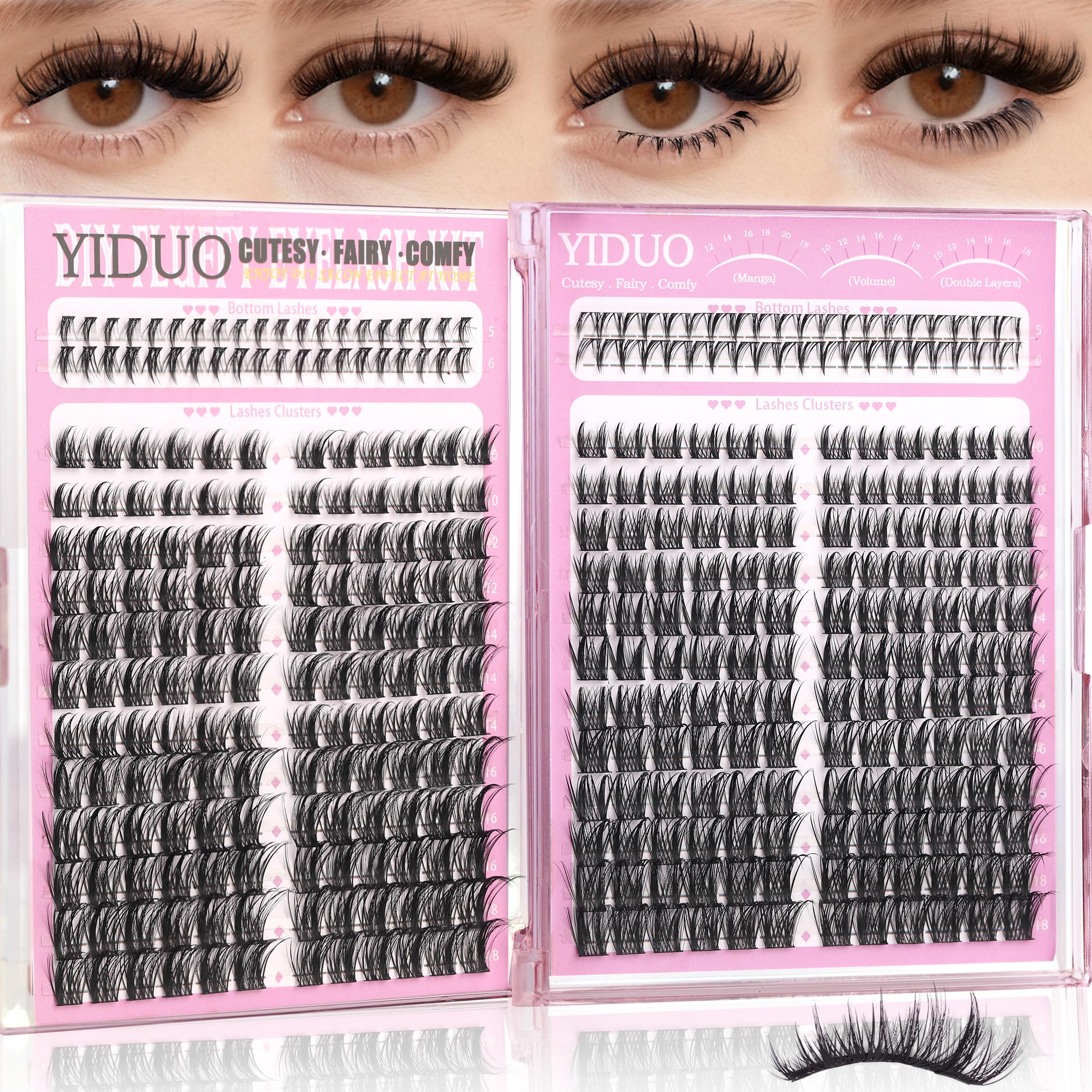 4-6 Styles Bottom/Spiky 40D-300D Volume Lash Clusters, Diy Individual Lashes, Fluffy 5-20mm D-Curl Eyelash Extensions for DIY at Home, Soft Comfortable and Easy to Apply for Natural Daily Makeup Look