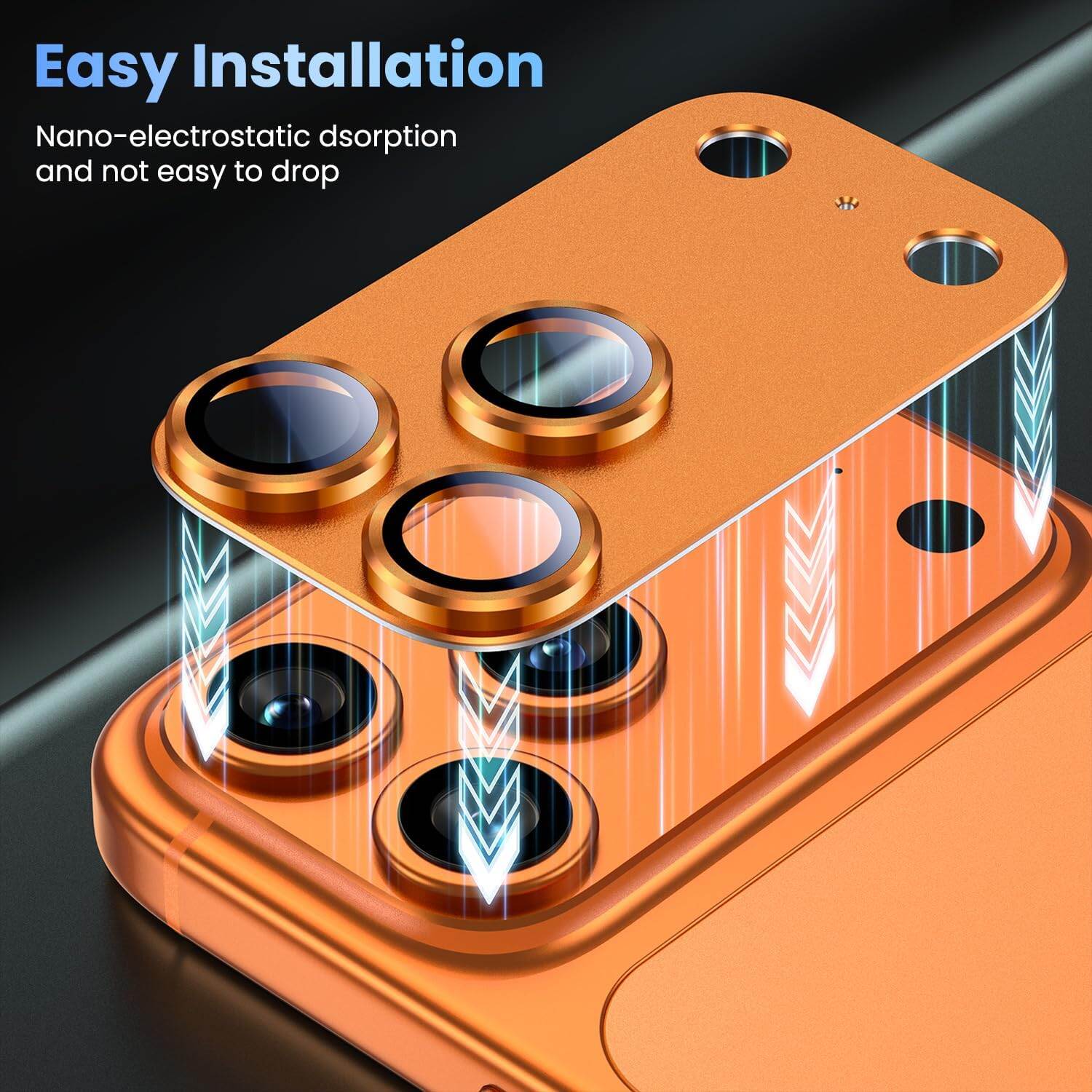Metal Frame Tempered Glass Camera Lens Protector for iPhone 17 Pro Max/17 Pro Smartphone, 9h Hardness, Anti-Scratch, Ultra HD Clear, Installation, Accessories
