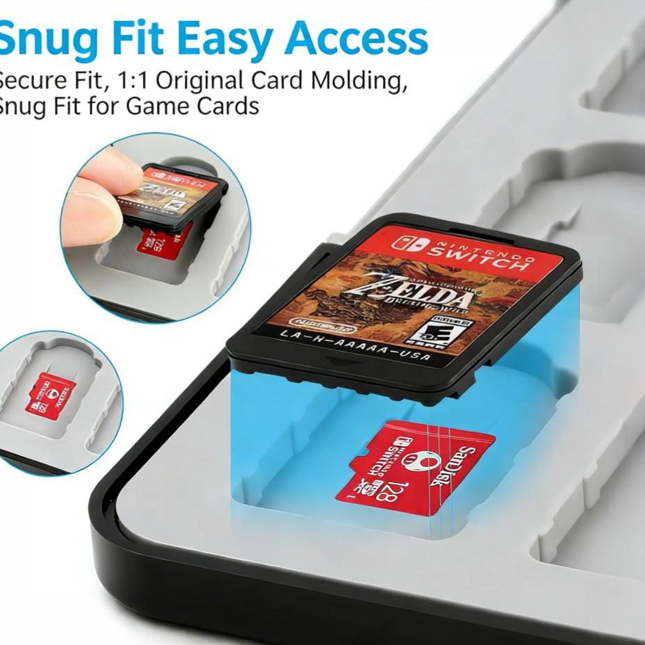 Large Capacity Switch Game Cartridge Box, Magnetic Shockproof Card Case, Compatible with Ns/TF Cards, Exclusive for Gamers