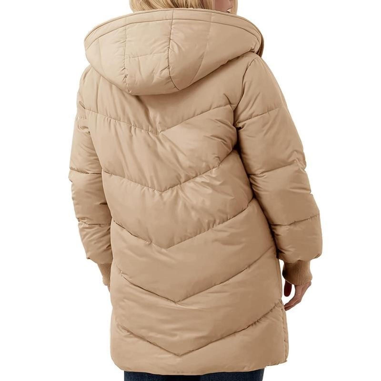 Womens Winter Warm Coats Shearling Lined Long Hooded Puffer Jacket Tops Womenswear