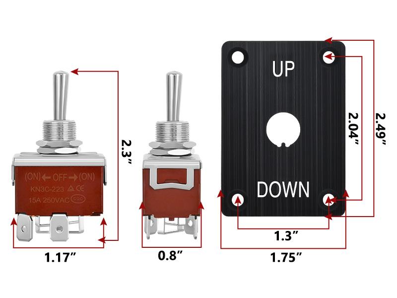 Nilight DPDT Momentary On-Off Battery Switch, Heavy-Duty Waterproof 4-Pin 3-Position (ON)-Off-(ON) 12V DC 30A with Up-Down Mounting Panel & Weatherproof Cap for Marine, Automotive