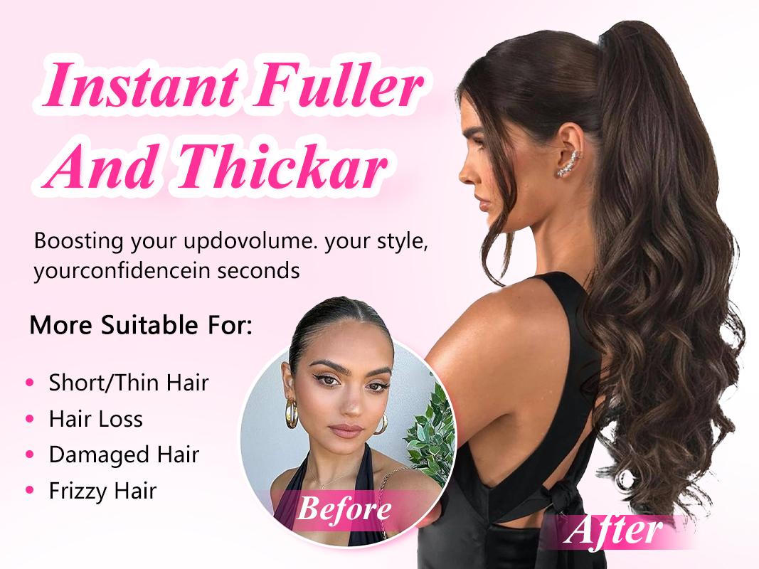 Iridescent 24" Claw Ponytail Extension Long Wavy Clip in Ponytail Extensions Ponytail Hair Extension Clip on Pony Tails Hairpiece for Women