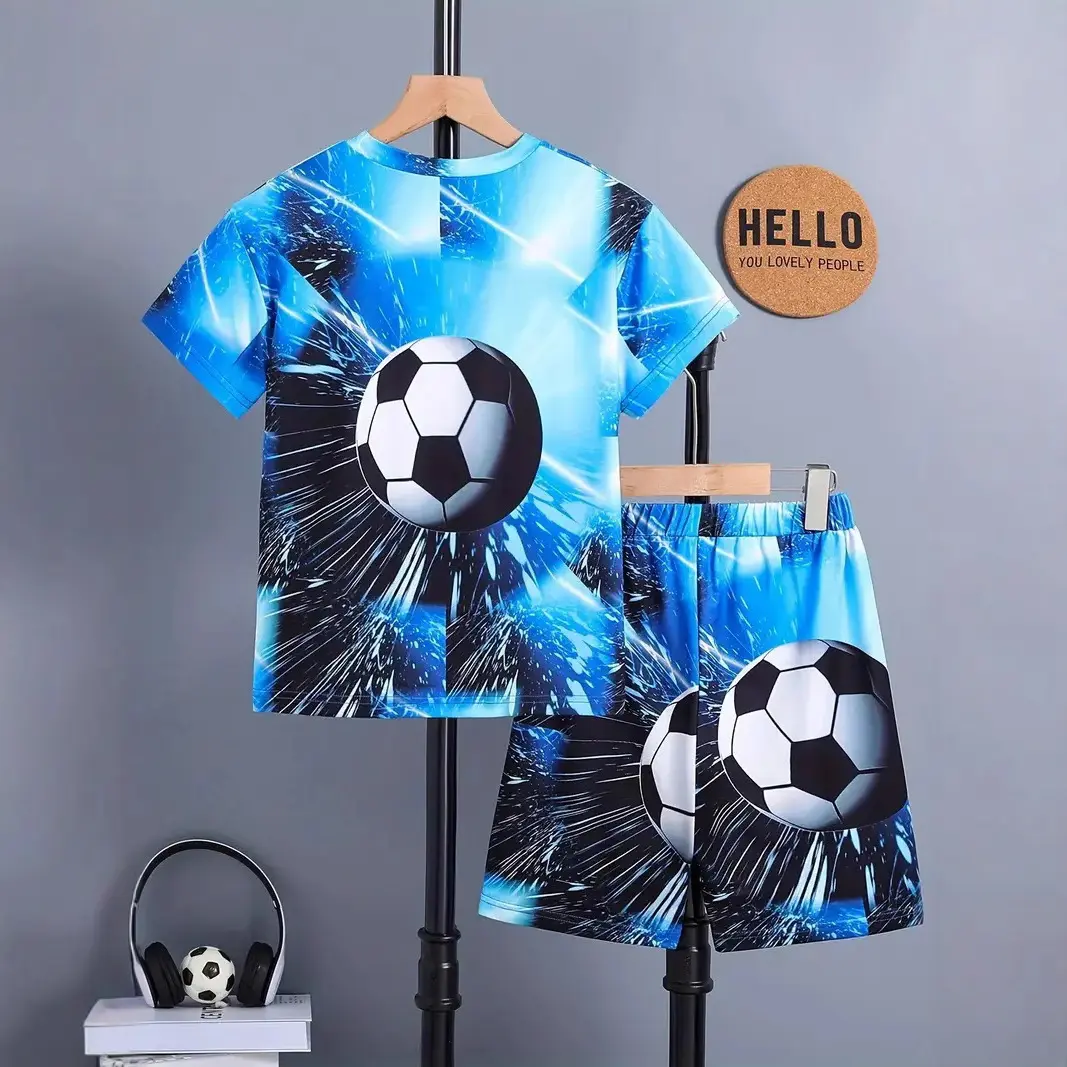 Kids' 3D Print Character Athletic Pullover Tracksuit - Spring Summer Casual Sports Outfit for Little Boys