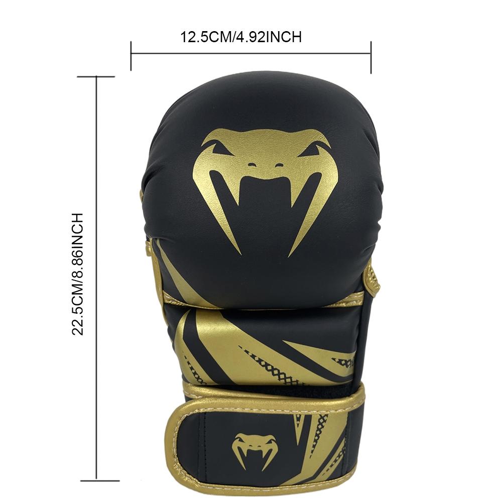 Professional Mma Boxing Gloves, Thickened PU Material, Reinforced Finger Joints, Adjustable Velcro Closure, Breathable Half-Finger Mitts, Ufc Gloves