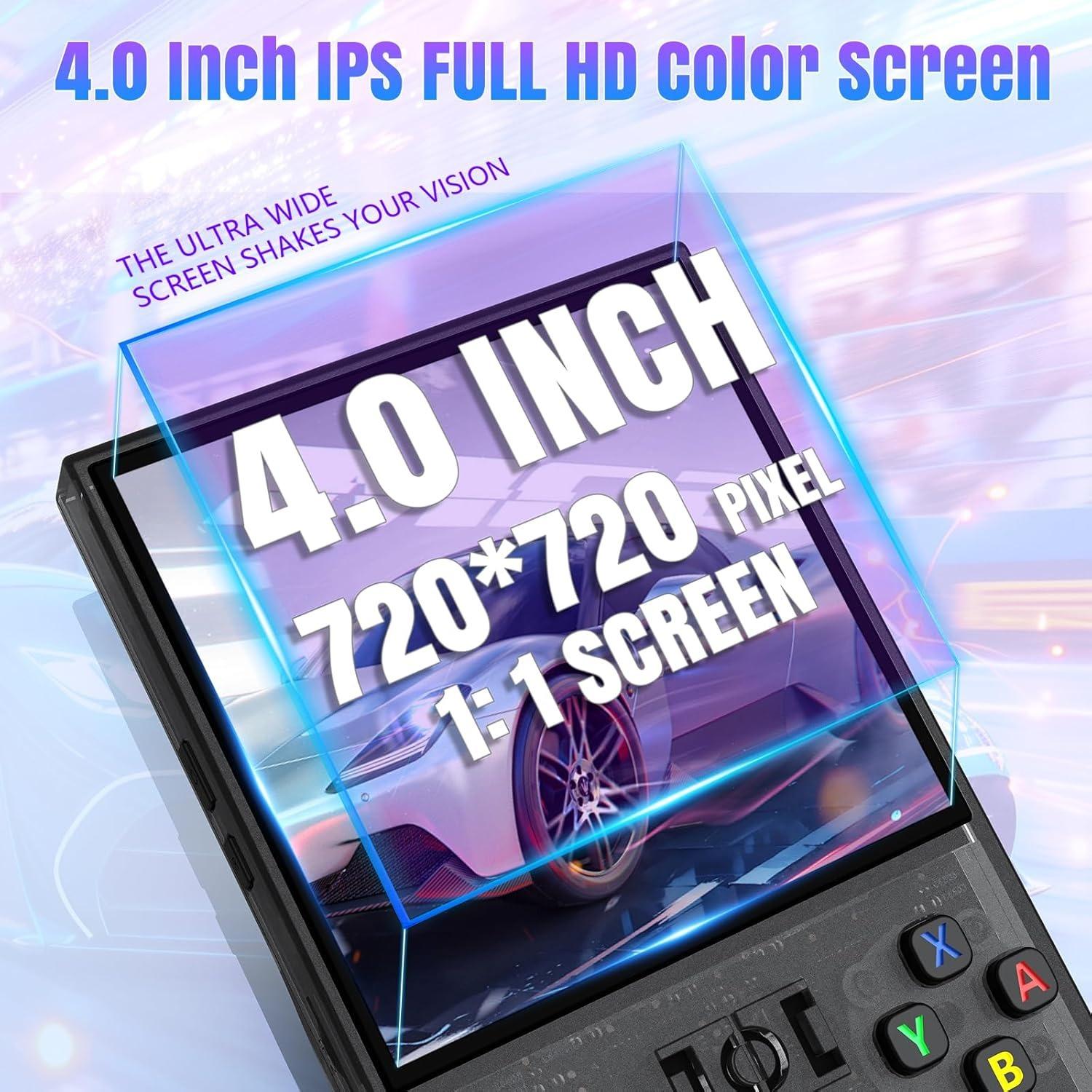 R36max Retro Handheld Game Console, 64GB Storage, 22000+ Classic Games, Portable Open Source Linux System, 4K HD Screen Video Player, Gaming Console