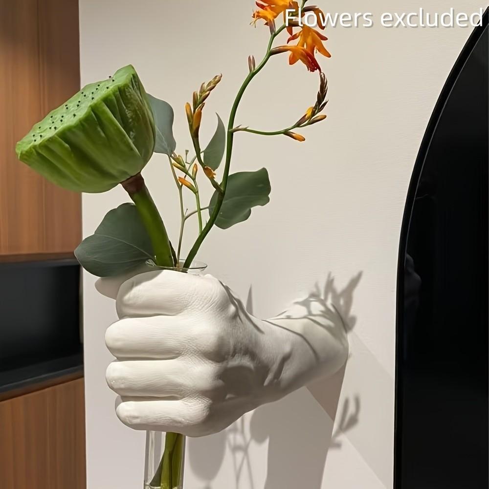 Creative Imitation Human Hand Wall Vase - Artistic Hand-Held Hydroponic Vase (1Pc), Designer Decor for Home, Restaurants & Hotels, Aesthetic Room Accent & Minimalist Small Flower Vase