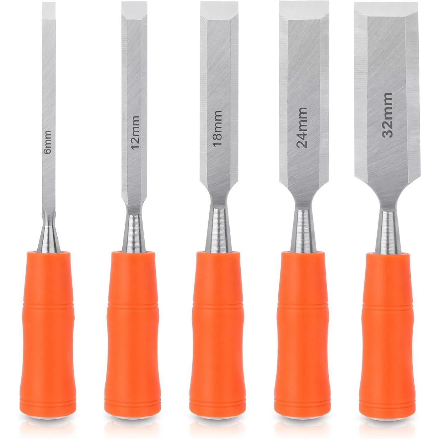 5Pcs Wood Chisel Set| 6–32mm, Steel Hammer End Woodworking Chisels