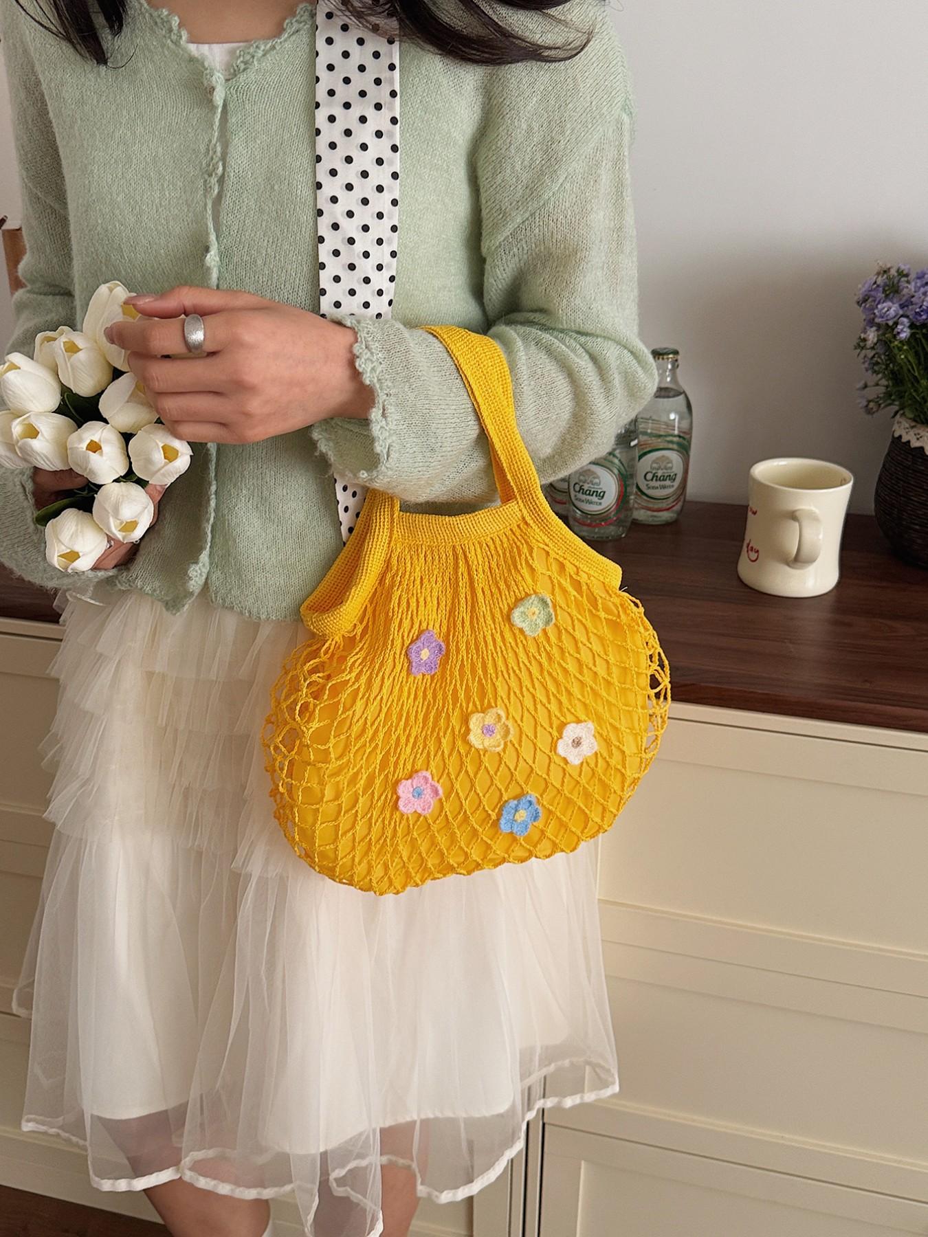 Elegant Boho Half Moon Bag, Floral Pattern Fabric Design, Lightweight & Versatile for All Seasons, Perfect for Beaches & Daily Use