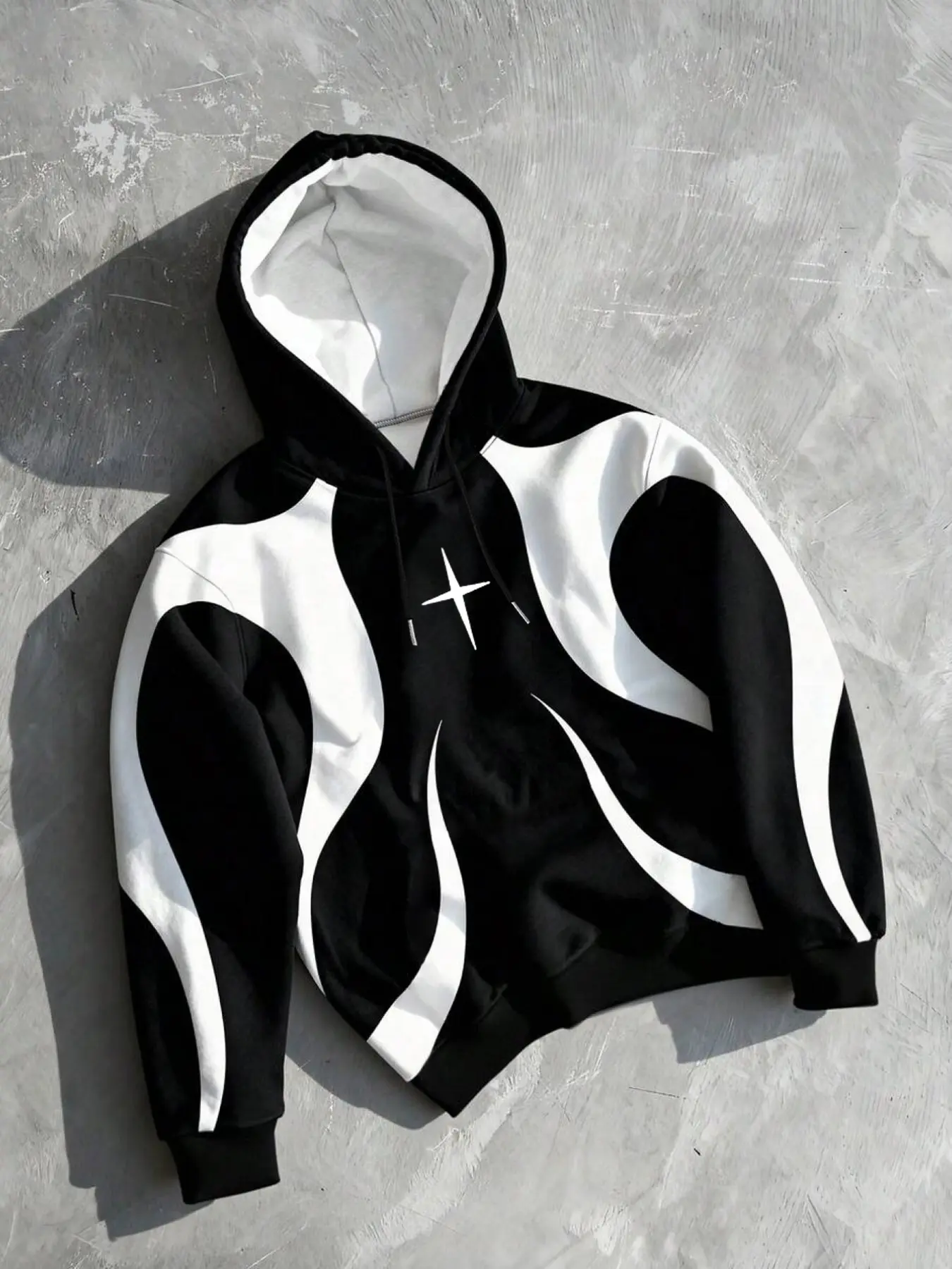 Flame Print Hoodie, Loose-Fit Casual Sweatshirt, Unisex Streetwear, Durable Fabric, Perfect for Daily Wear & Photoshoots