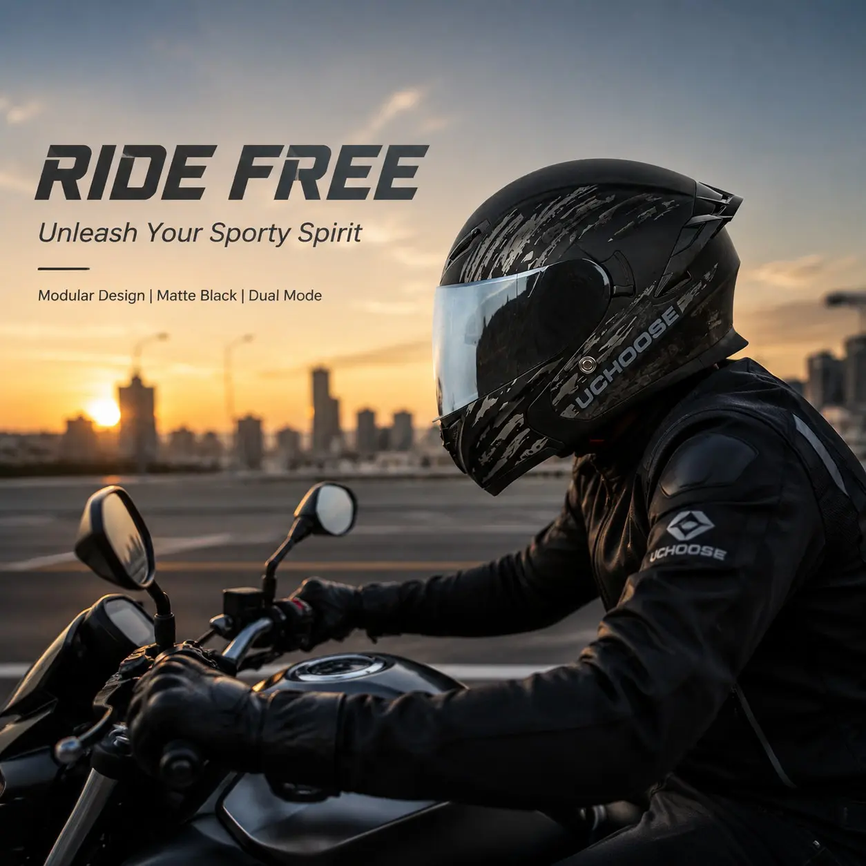 Unisex Riding Helmet with Large Rear Wing and Dual Lenses, Dot Certified All-Season Electric Motorcycle Helmet for Men and Women