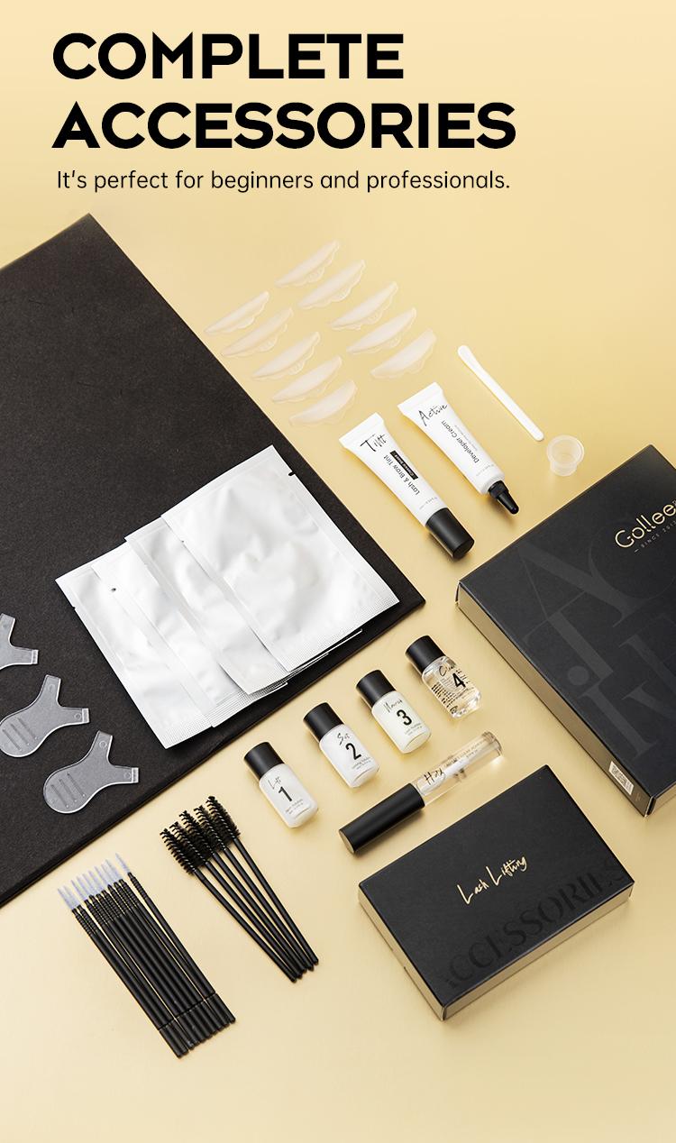 Lash Lift and Tint Kit Black, Brow Lamination Kit Black Eyelash Eyebrow Perm Kit With Detail Instruction &Tools Easy For Beginner at Home Semi-Permanent Cosmetic