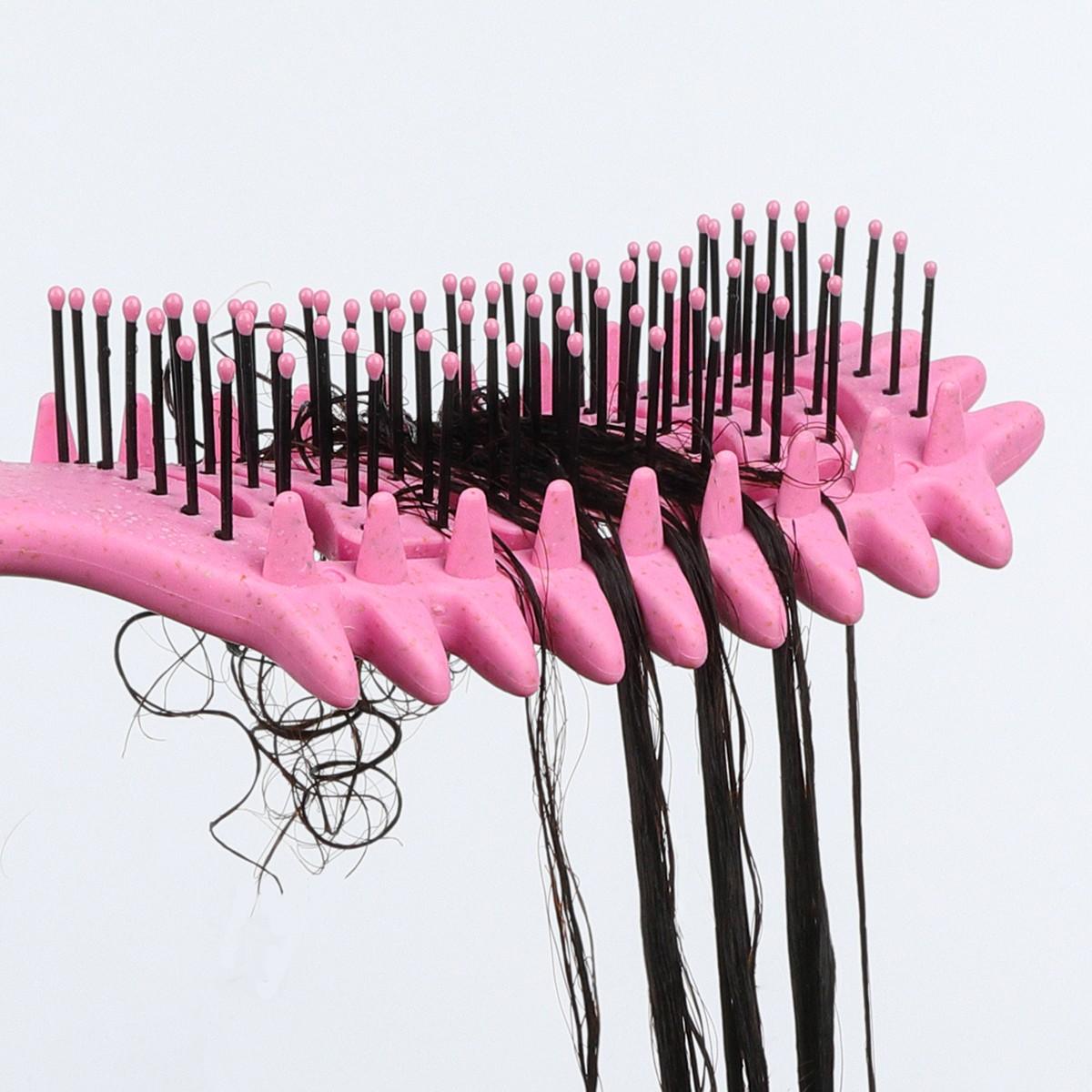 1 Piece Curly Hair Brush, Hollow Comb with Nylon Bristles and Abs Handle, Suitable for All Hairstyles, Dry and Wet Use, Hair Styling Tool