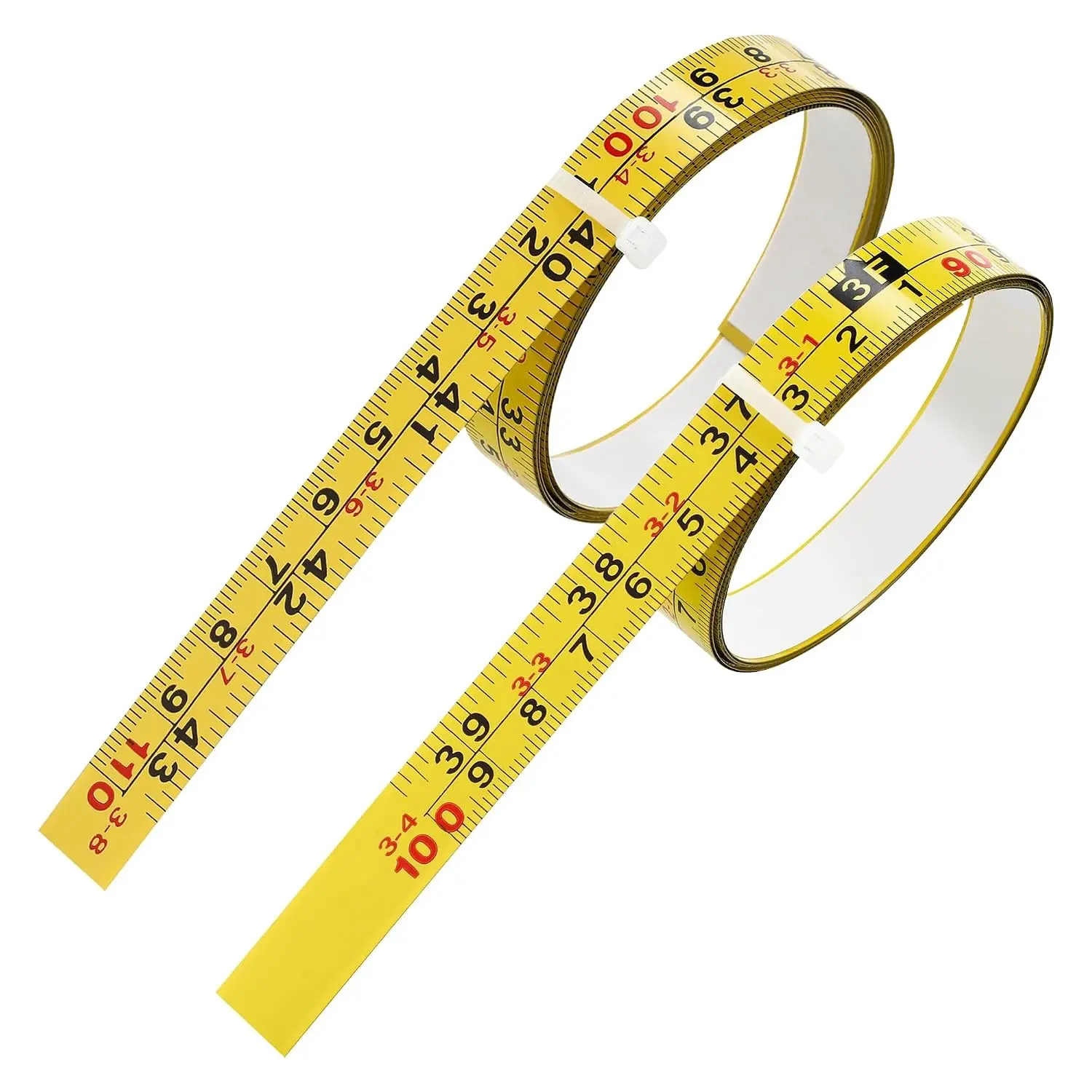 2Pcs Steel Self-Adhesive Measuring Tape Imperial & Metric Tape Measure Sticker Ruler Left to Right and Right to Left for Workbench Woodworking Saw Drafting 100cm/39Inch