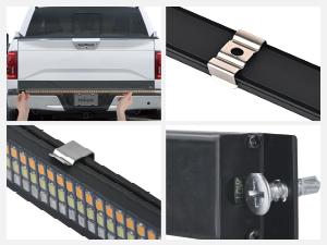 Nilight Truck Tailgate Light Bar 56" Aluminum Frame Triple Row 576 LED Strip with Red Running Brake Lights Amber Sequential Turn Signals White Reverse Lights for Truck, Pickup, SUV  dealsforyoudays