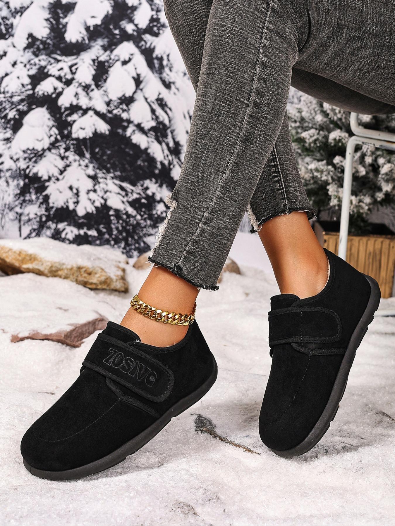 Women's Plus Size Casual Snow Boots, Winter Warm Boots, Warm Comfortable Short Booties, Easy Slip-On Wide Fit, Lightweight Fashion for Indoor Outdoor Travel