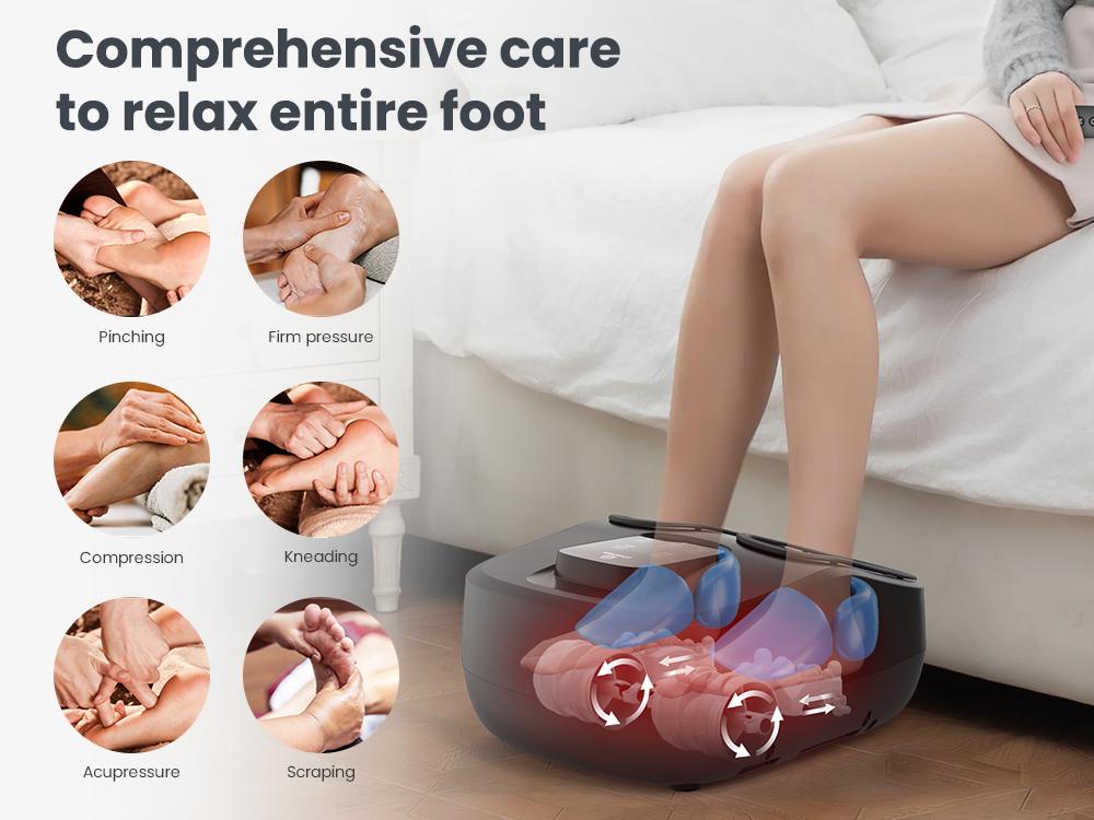 COMFIER 2025 Upgrade Shiatsu Foot Massager with Remote,Pause Function,Foot Massager Machine with Heat,Compression,3 Timer,Feet Massager for Plantar Fasciitis,Neuropathy,Gift for Men,Size 13