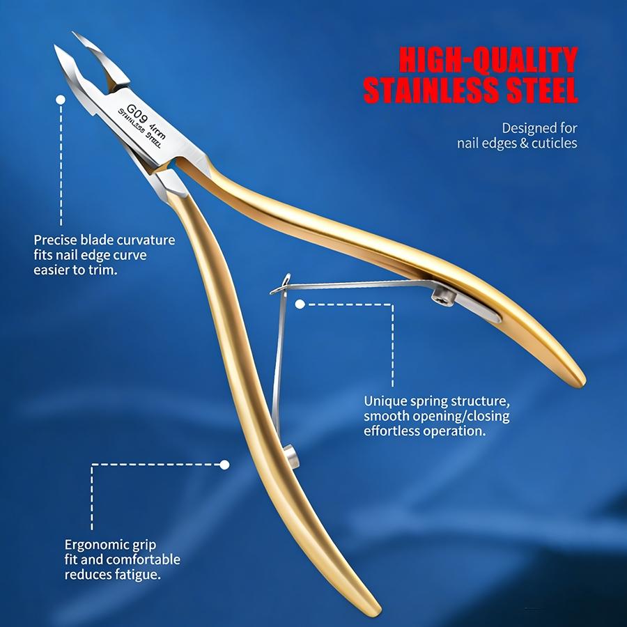 4mm Ultra Sharp Cuticle Nipper, High Quality Metal Stainless Steel Nail Trimmer, Salon Grade Tool for Dead Skin & Hangnail Removal