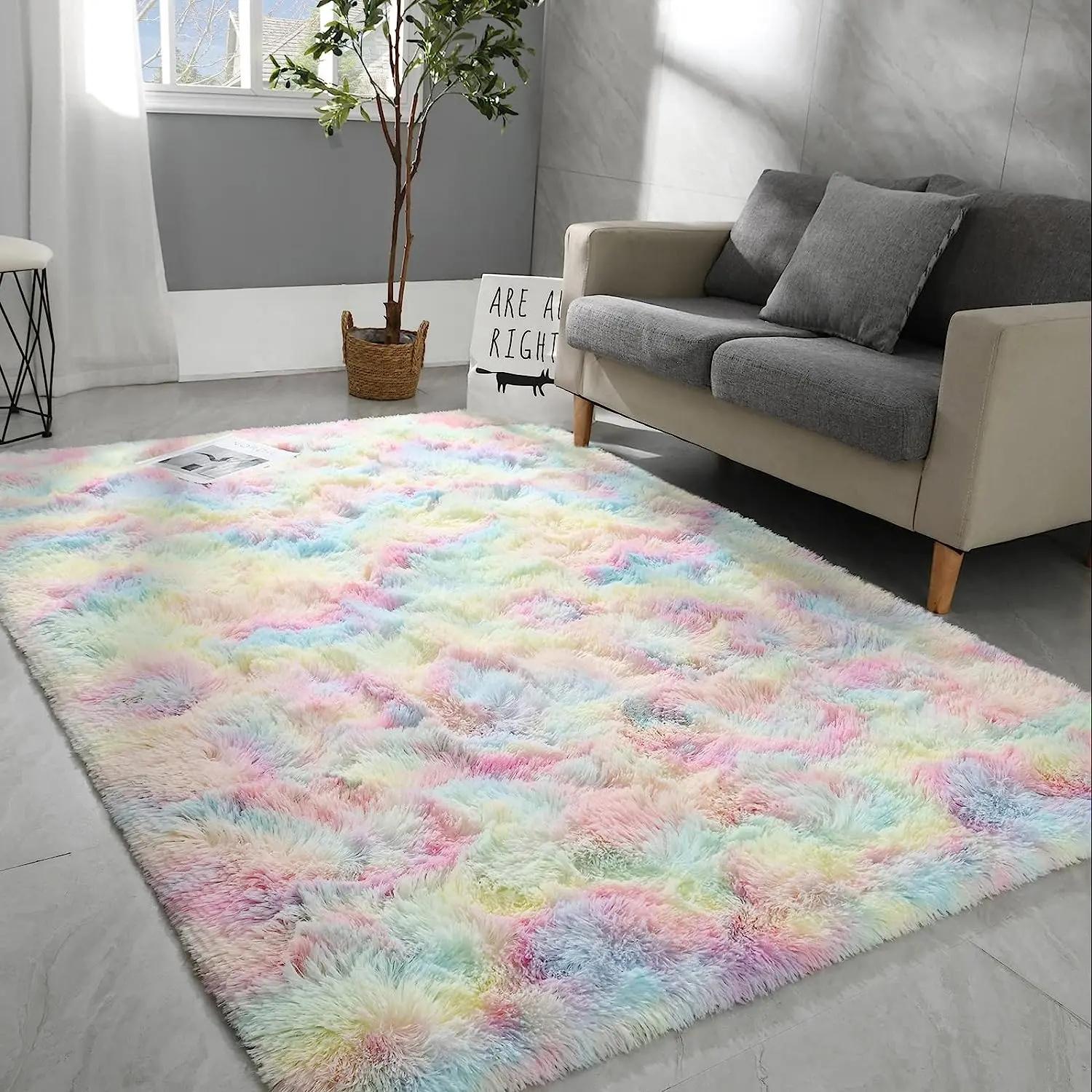Ultra Soft Solid Color Plush Area Rug, Long Pile Carpet for Living Room, Bedroom, and Window Sill, Cozy Floor Mat for Home Decor, Furry Soft Rugs, Fluffy Rug