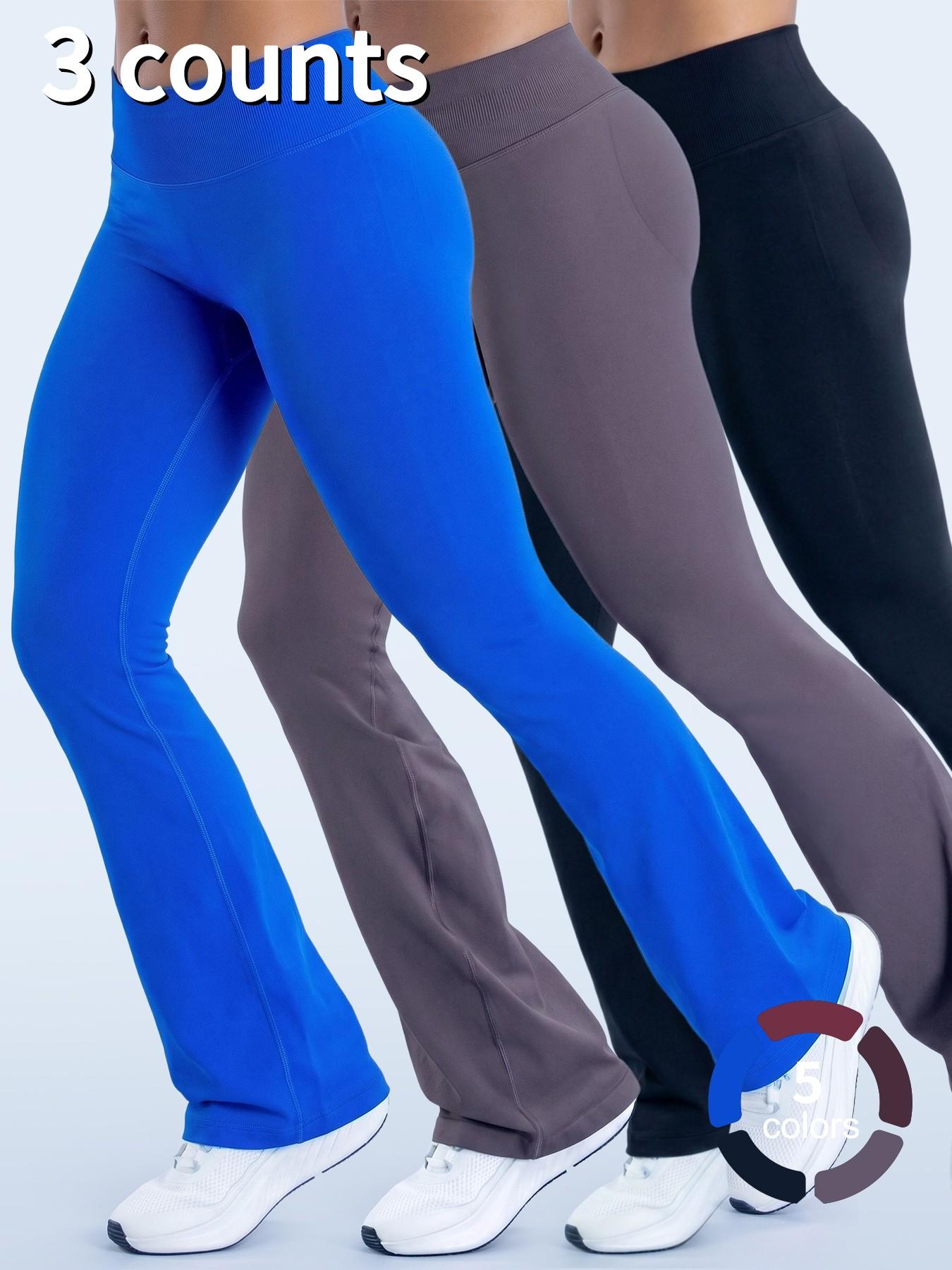 1/2/3PCS Flared Gym Fitness Leggings For Women Hidden Scrunch Butt Lift Workout Legging Flare Bootcut Yoga Pants, An Ideal Choice For Halloween, Christmas, And Thanksgiving A Gift For Girls
