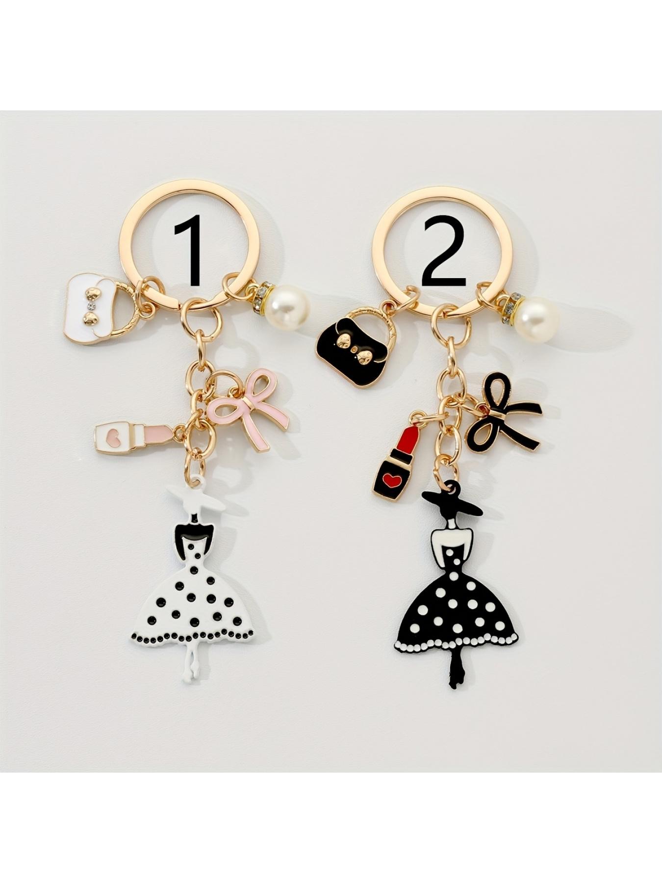 1pc, Modern Lipstick Bag, Keychain, Cute Retro Keychain, Ring, Wallet Bag, Backpack, Charming Earplugs, Box Lid Additions