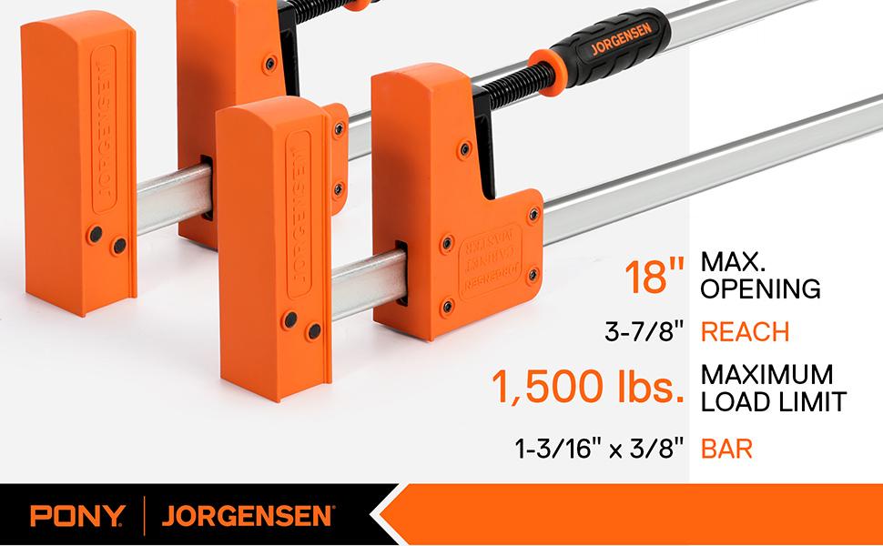 #JumpstartSale Jorgensen Bar Clamp Set, 2-pack 90° Parallel Clamp Cabinet Master, Steel Jaw Bar Clamp for Woodworking, 1500 lbs load Limited