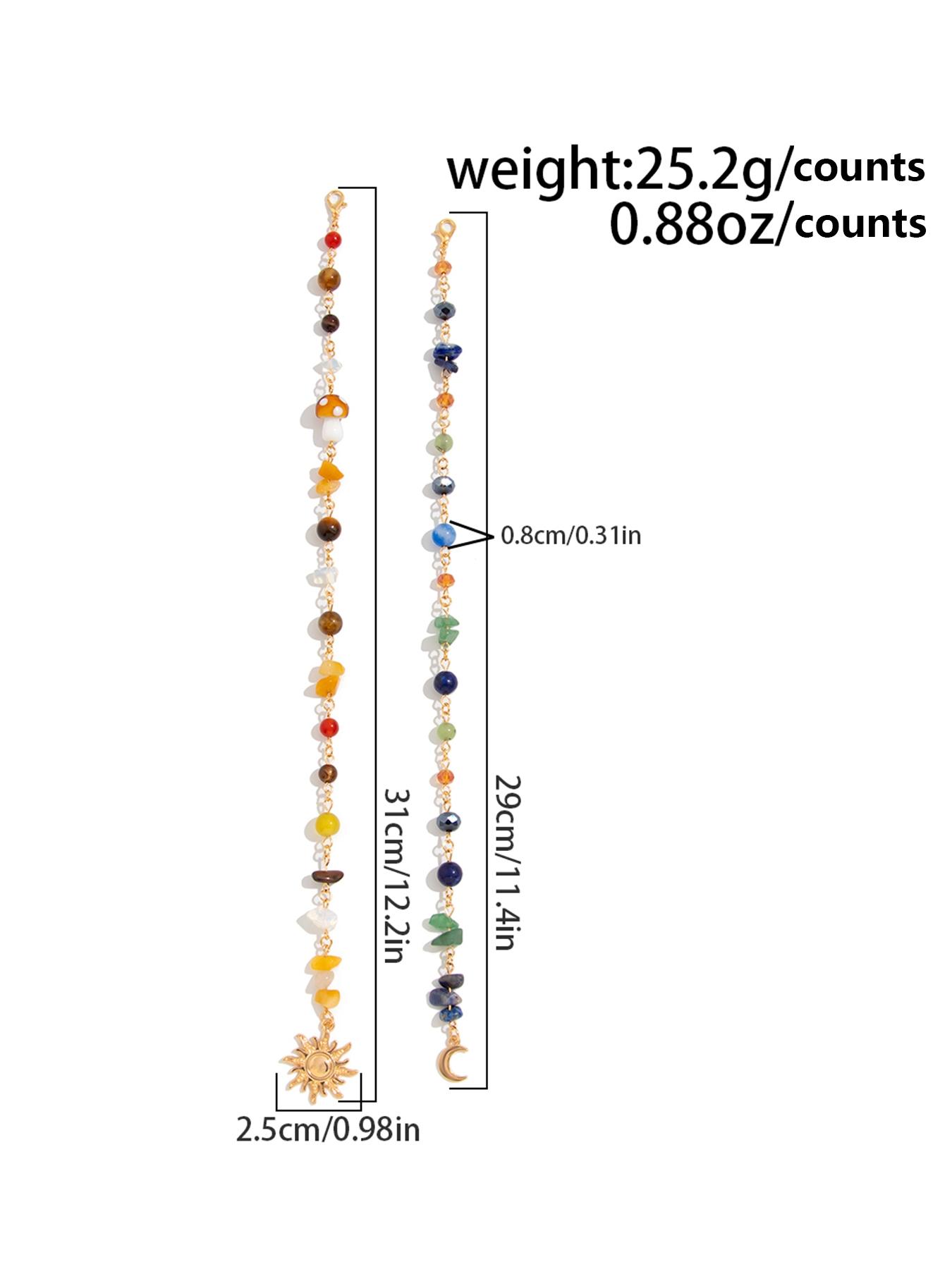 Boho Style Crystal Decorated Moon & Sun Design Hair Accessories Set, Vintage Style Hair Accessories for Women & Girls, Fashion Hair Accessories for Party, Daily Clothing Decor