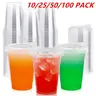 Reusable Ice Coffee Cup with Lid, 12oz Transparent Plastic Cup, No Straw, Ideal for Parties, Weddings, Events, Cold Drinks, Plastic Party Cups, Cups with Lids