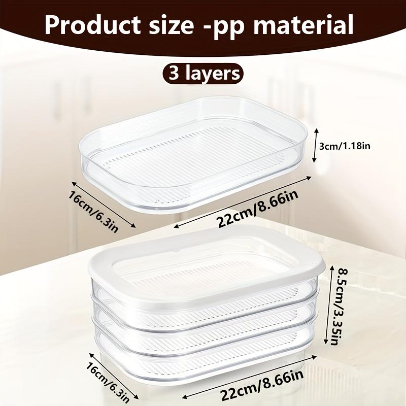 3-Layer Refrigerator Deli Meat Container, Stackable Bacon Lunch Meat Container, Suitable for Cold Cuts, Cheese, Sausage, Meal Prep Containers, Clear Food Storage, Kitchen Storage Containers