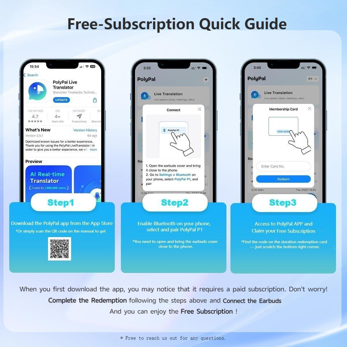 PolyPal P1 7-in-1 AI Translator Earbuds, 138 Languages & Accents, Real-Time Translation, Bluetooth Wireless Earphones for Travel, Meetings, Immigration, Study Abroad, Language Learning&Music (Use with PolyPal App)