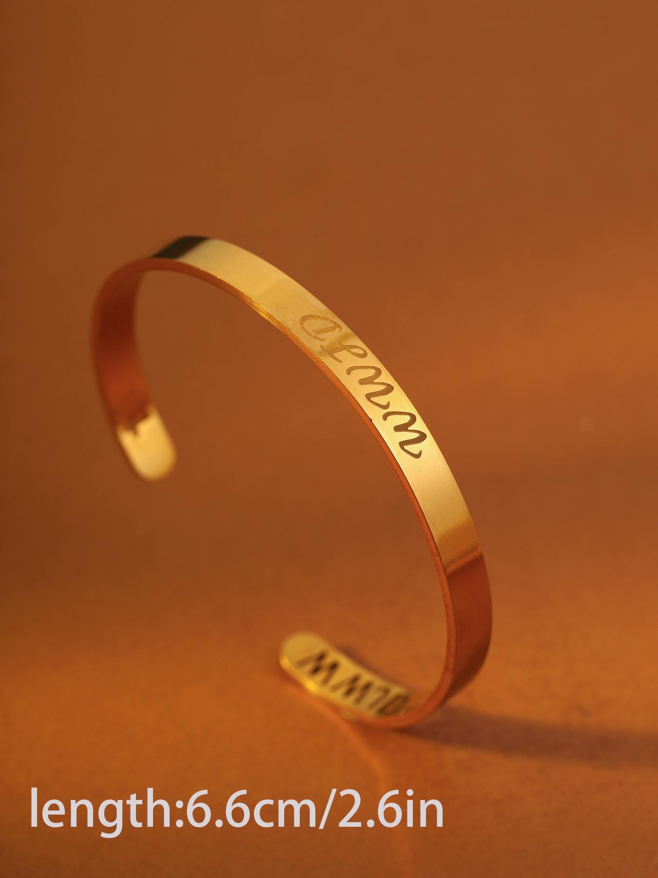 1pc WWJD 18K gold-plated stainless steel bracelet with engraved cross, ideal inspirational gift for couples/siblings, for events/daily wear (no box).