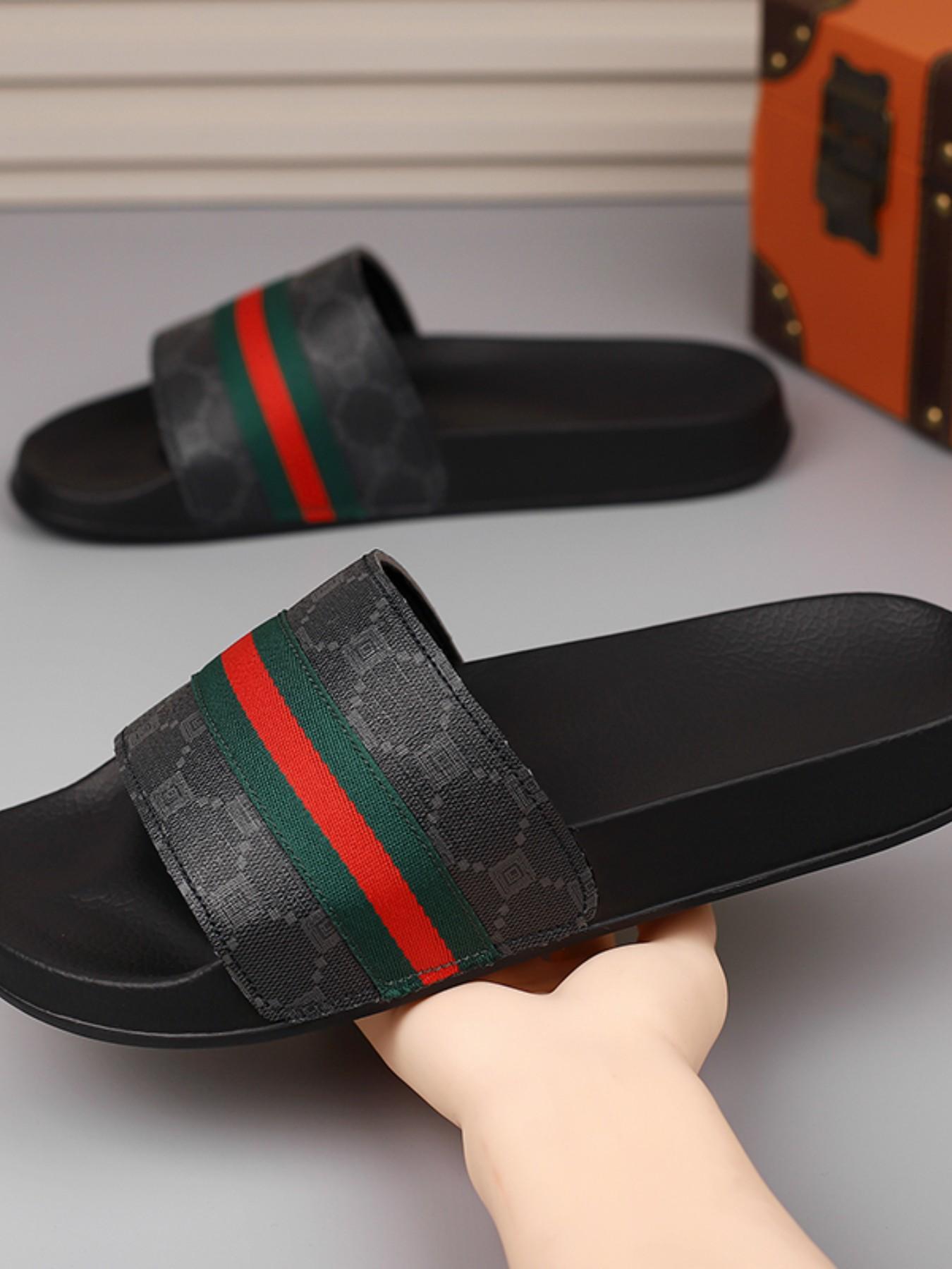 Summer Couple Fashion Floral Casual Anti Slip Slippers Shoes, Non-Slip Comfortable Home Outdoor Beach Sandals, Durable PU Leather Eva Sole, All-Season Wear Footwear
