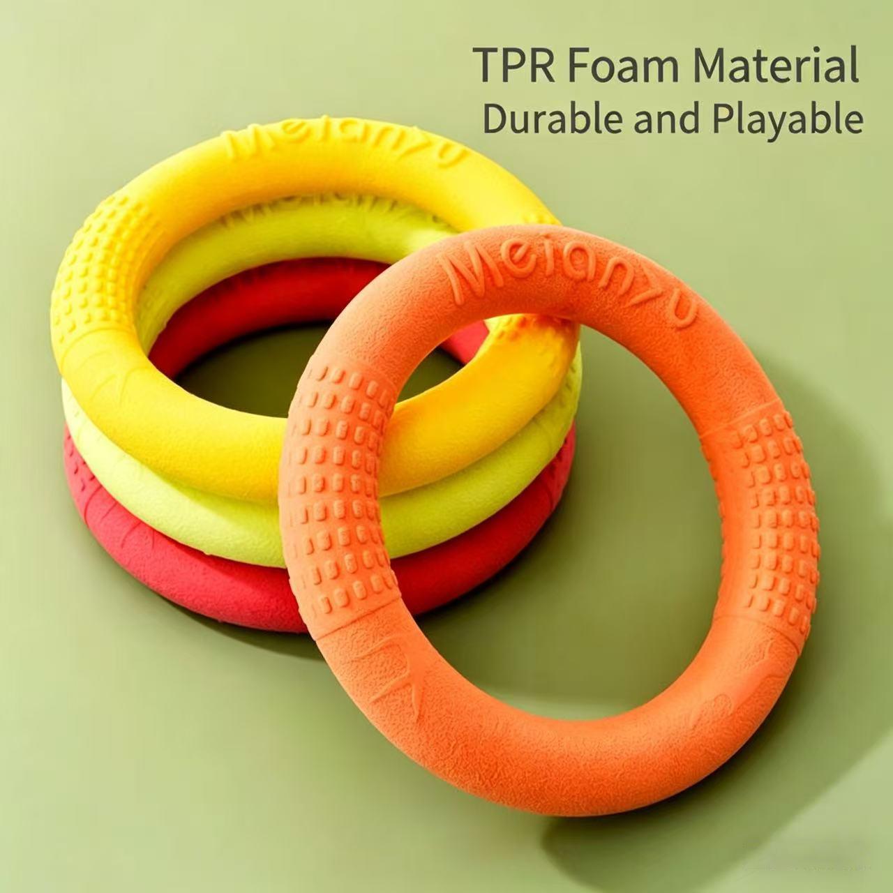 Meianju Bite-Resistant Soft Pull Ring Frisbee Dog Training Toy, TPR Material, Floating, Interactive Pet Toy for Dog Training