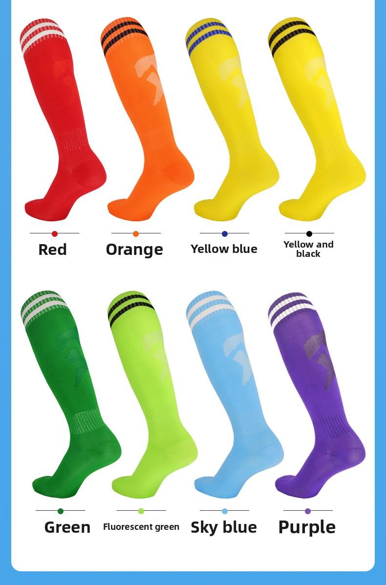 New thin breathable football socks, professional training long tube striped high-elastic football gear
