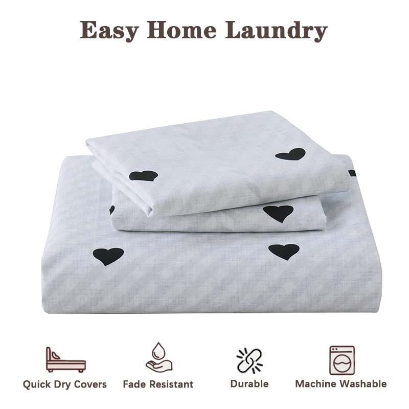 3pcs Heart Pattern Duvet Cover Set, Reversible Design, Includes 1 Duvet Cover & 2 Pillowcases, Durable Material, Perfect Gift for Dorm Rooms
