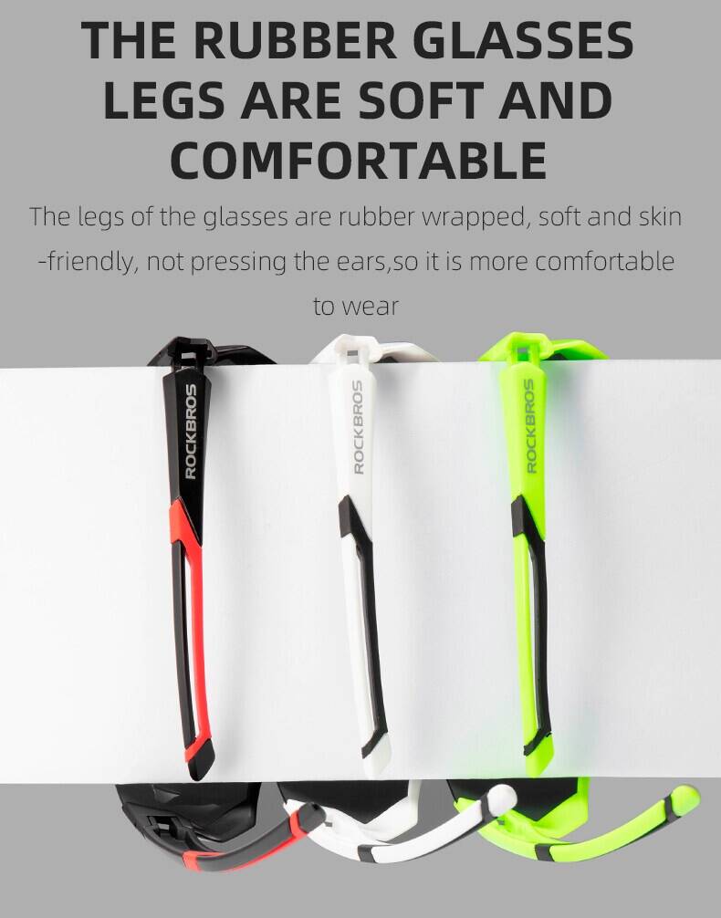 ROCKBROS Polarized Sunglasses for Men Women UV Protection Cycling Sunglasses Sport Glasses with Interchangeable Lenses