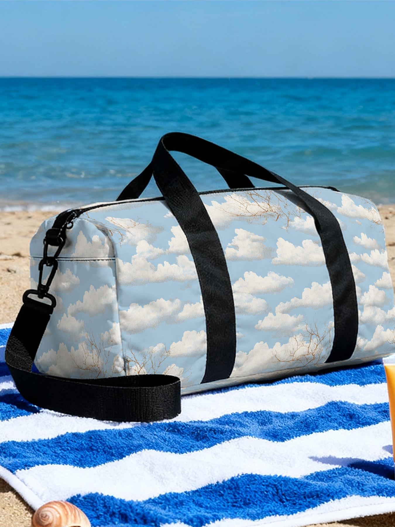 1pc Fluffy Clouds and Branches Travel bag Unisex Handbag, with Adjustable Shoulder Strap, Travel Luggage Bag, Sports Yoga Bag, Perfect for Gym and Sports, Durable Fitness Bag