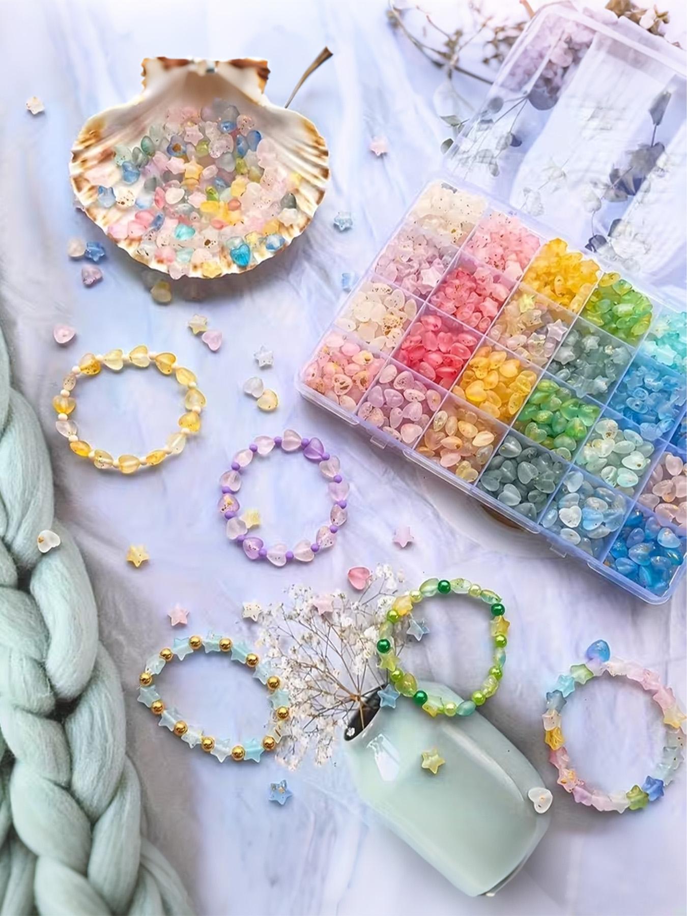 600 Pcs Star & Heart Bead Kit - DIY Jewelry Making Supplies with Colorful Acrylic Beads (Pink/Blue/Green/Yellow/White/Clear) + Storage Box, Craft Materials for Friendship Bracelets, Necklaces, Earrings, Keychains & Scrapbooking, Diy Mix Beads 600 Pcs Star & Heart Bead Kit - DIY Jewelry Making Supplies with Colorful Acrylic Beads (Pink/Blue/Green/Yellow/White/Clear) + Storage Box, Craft Materials for Friendship Bracelets, Necklaces, Earrings, Keychains & Scrapbooking, Diy Mix Beads