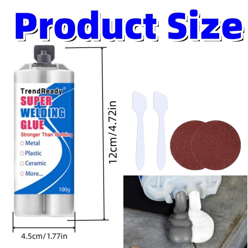 100G Heavy Duty Weld Waterproof Epoxy Casting Adhesive - Fast Repair Multi-Purpose Glue for Repairing Tile, Metal, Plastic, Ceramics, Wood - AB Epoxy Adhesive Super Glue with Accessories, Wear-Resistant, Waterproof, Oil-Resistant