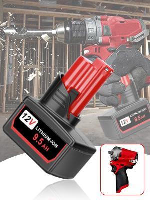 2 Pack 9.5Ah Replacement for Milwaukee ∧∧-12 Battery, Compatible for Milwaukee 12V ∧∧-12 Battery 48-11-2401 48-11-2411 48-11-2420 48-11-2412 48-11-2402 12 Volt ∧∧-12 Battery Cordless Power Tools power  tool  batteries drill  battery High Capacity