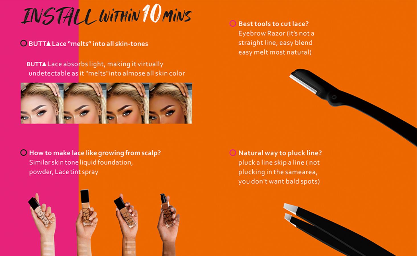 13x6 Wig Glueless Middle Body Wave Lace Front Wigs Pre Plucked Synthetic Long Highlights Wear And Go Lace Front Wig