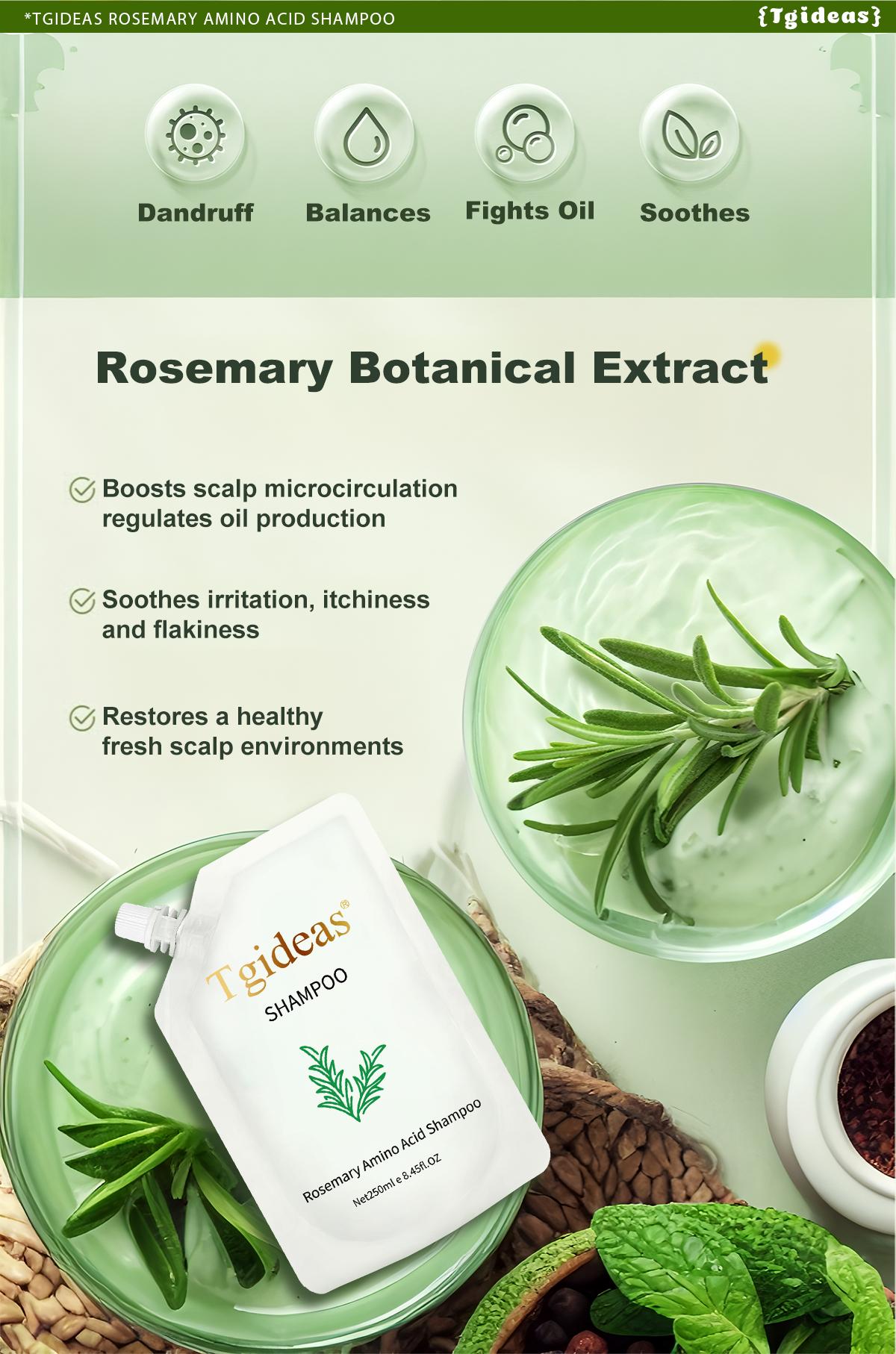 【 Buy 2-Get 2 Free!】Tgideas Anti-Hair Fall Hair Loss Treatment Shampoo Oil Control Anti Dandruff Haircare Rosemary Zinc PCA Help Hair Growth Amino Acid Hydrolyzed Protein Repair Reduce Hair Loss Scalp Cleanser Conditioner 250ML Gentle Smoother