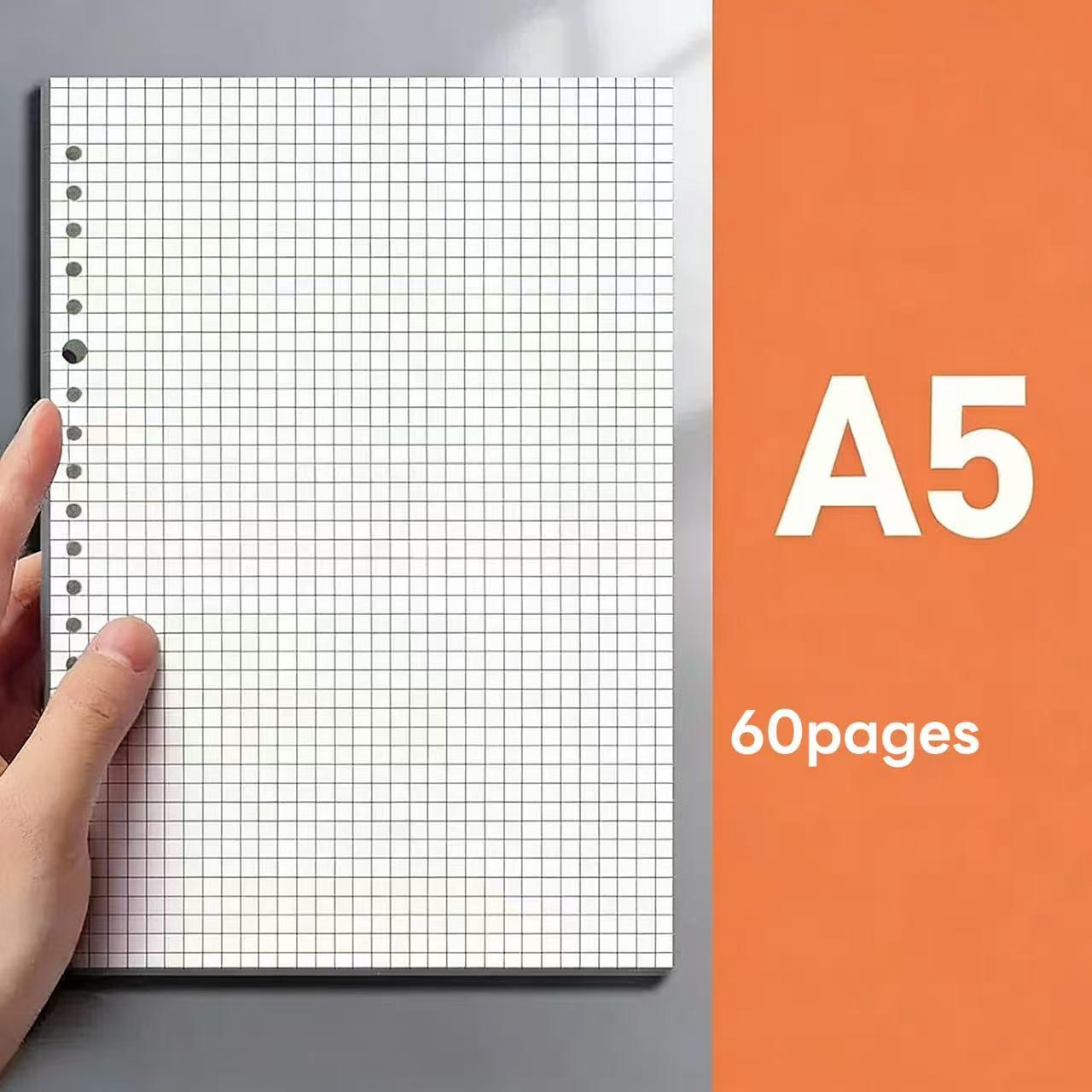 Waterproof Loose-Leaf Notebookl Waterproof &Moisture-Proof 60 Page A5 PVC Transparent Loose-Leaf Notebook Replaceable Refillable Binder forDaily Writing, Office, and Study Use Spiral Notebook Journal Loose Leaf Notepad