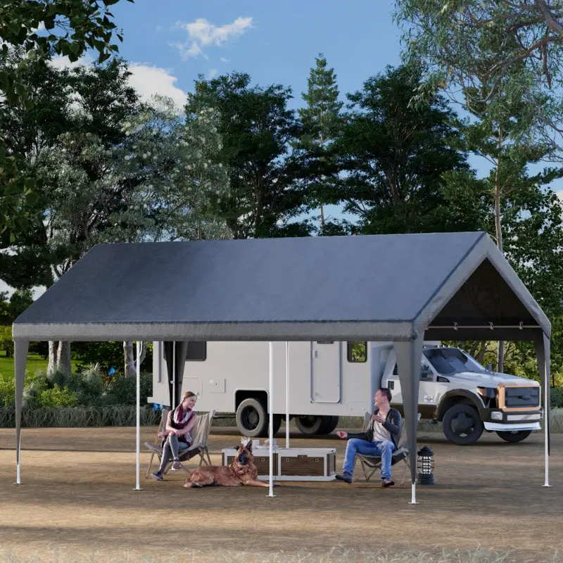 12x20 ft Replacement Carport Cover, Heavy Duty, Rainproof & UV Protected Carport Replacement Canopy for All Weather Use, Replacement Canopy Only, Carport Frame Not Included, Suitable for Car, Boat Tent, White, Yellow, Gray