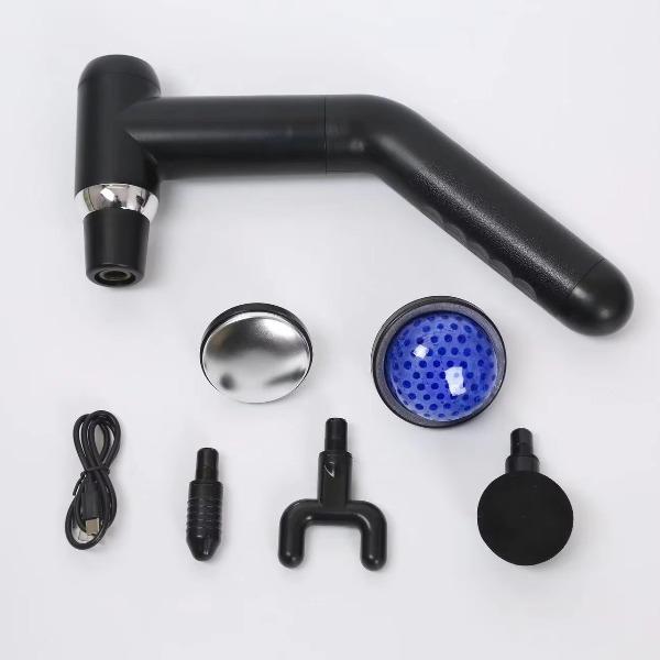 Deep Massage Gun Tissue Back & Body Massager for Pain Relief | Percussion Massager with 6 Massage Heads & Silent Brushless Motor | Valentine's Day Gift for Him or Her | Black 2-in-1 Design Detachable Long & Short Handles for Easy Portability