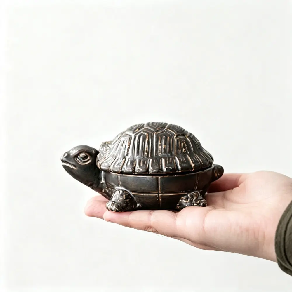Ceramic Ashtray with Lids, 12.2 x 8.8 x 5.8cm/4.8 x 3.5 x 2.3inchTurtle Ashtray, Windproof, Cigarette Ashtray for Indoor or Outdoor Use, Ash Holder for Smokers,Desktop Smoking Ash Tray for Home Office Decoration